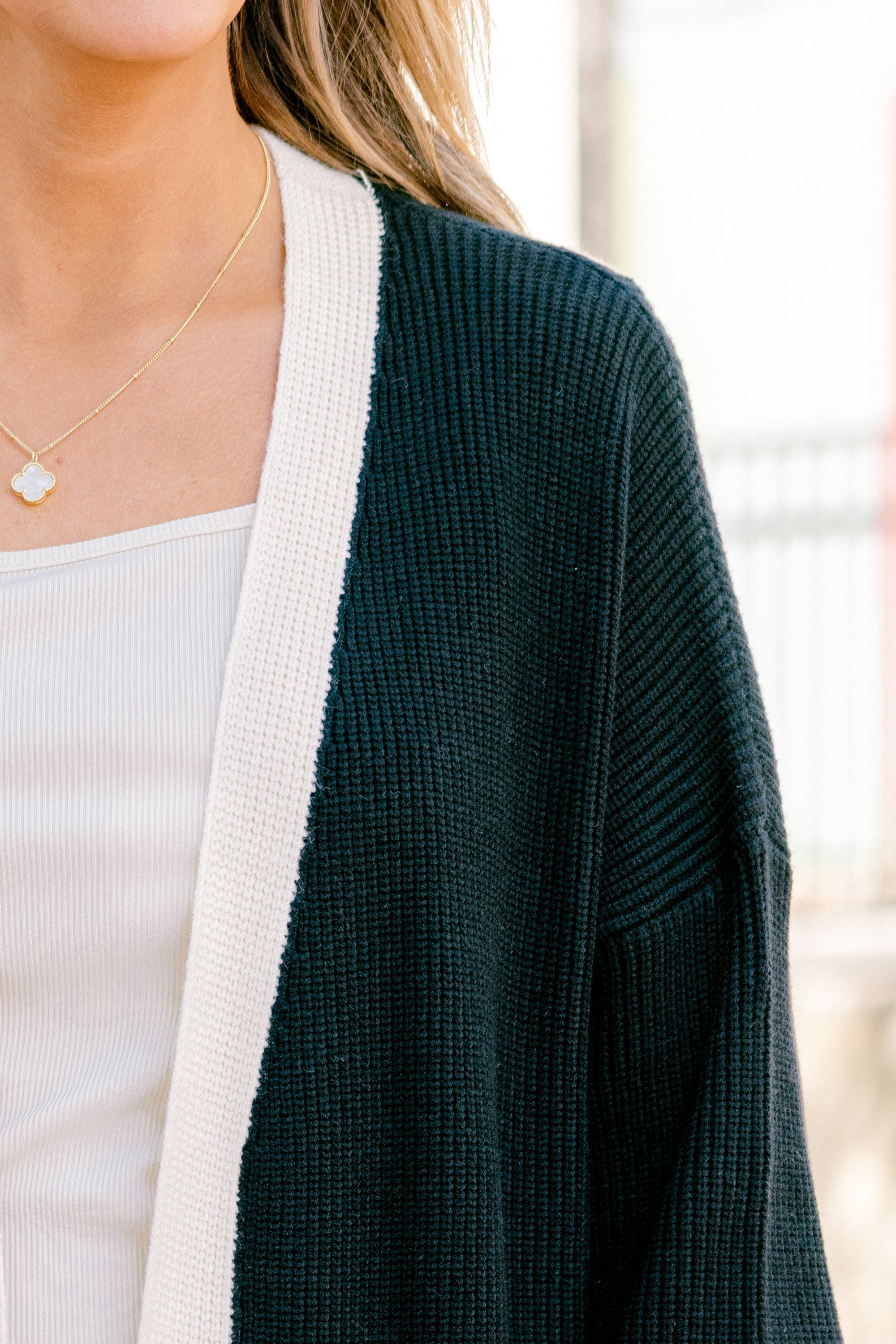 Moonlight Waltz Cardigan, Black/Cream