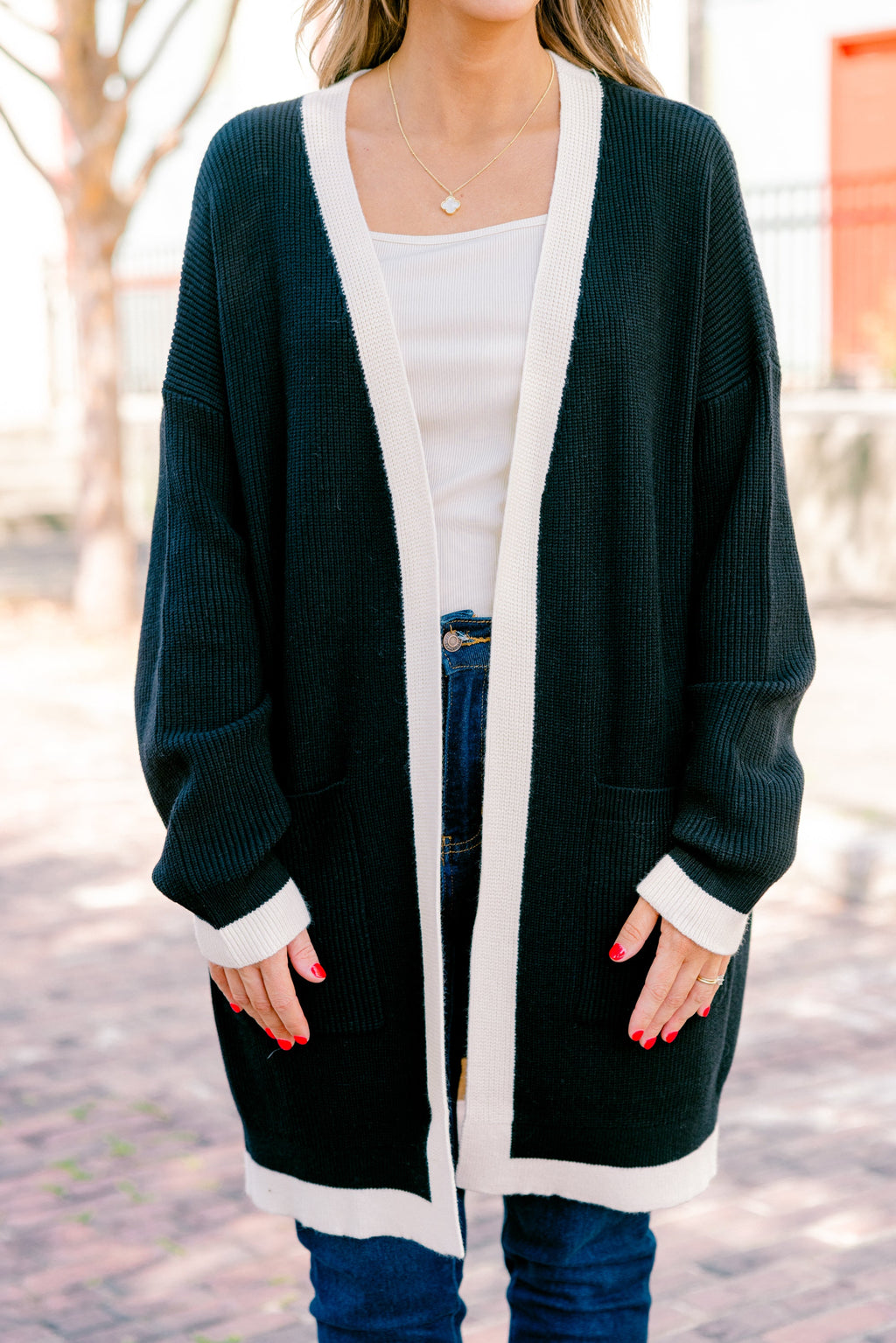 Moonlight Waltz Cardigan, Black/Cream