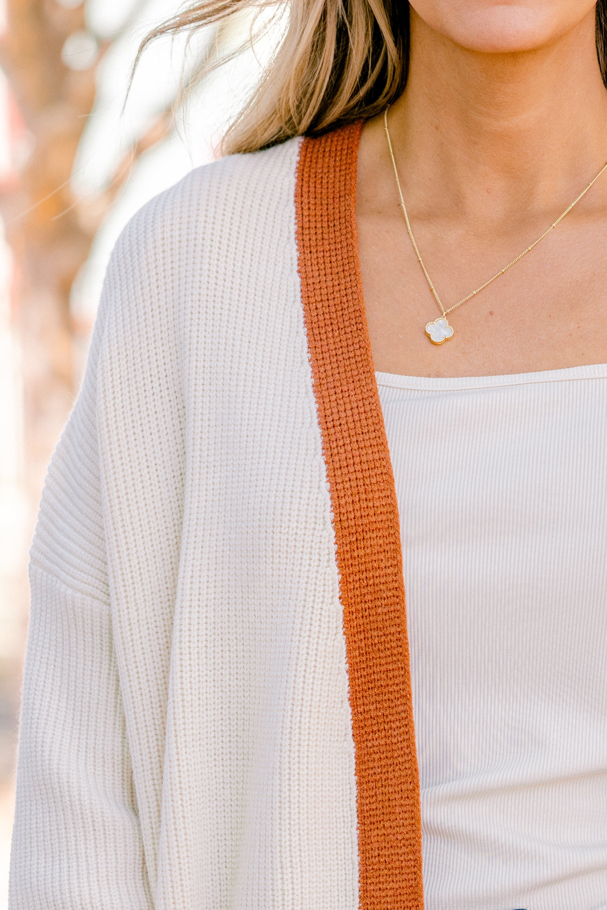 Moonlight Waltz Cardigan, Cream/Camel