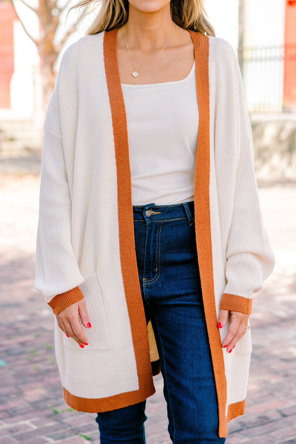 Moonlight Waltz Cardigan, Cream/Camel
