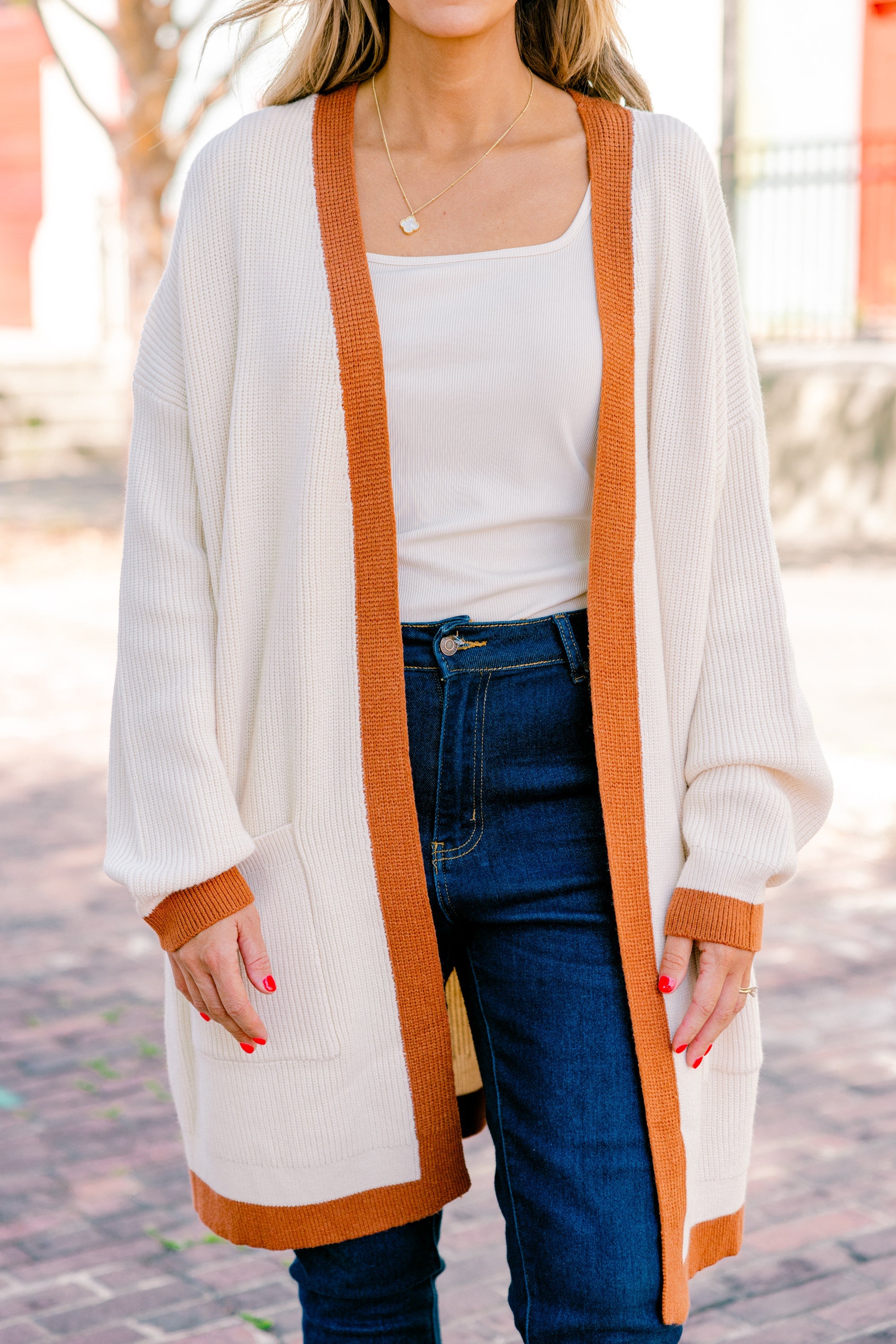 Moonlight Waltz Cardigan, Cream/Camel