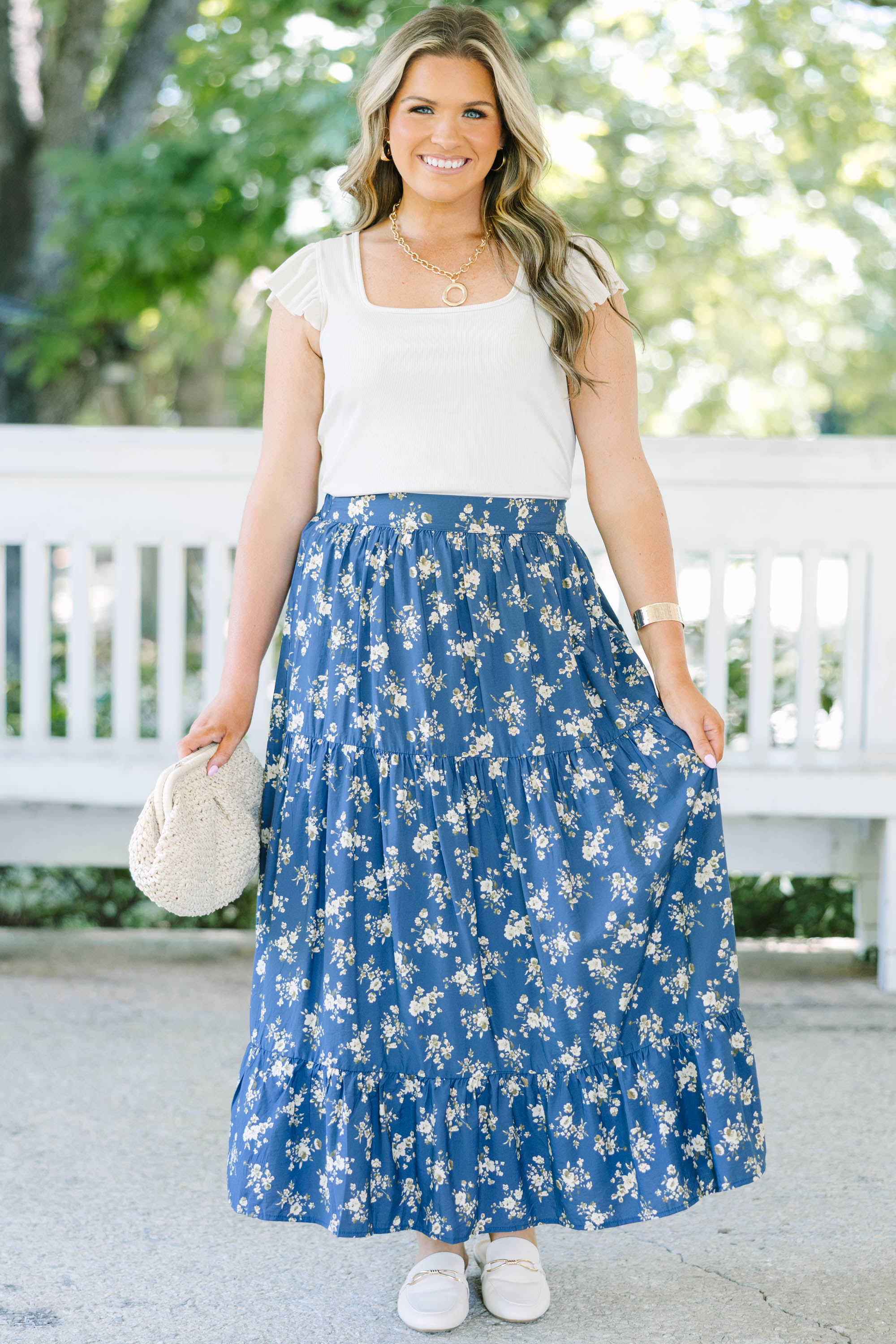 More Than Fantasy Skirt, Navy Floral