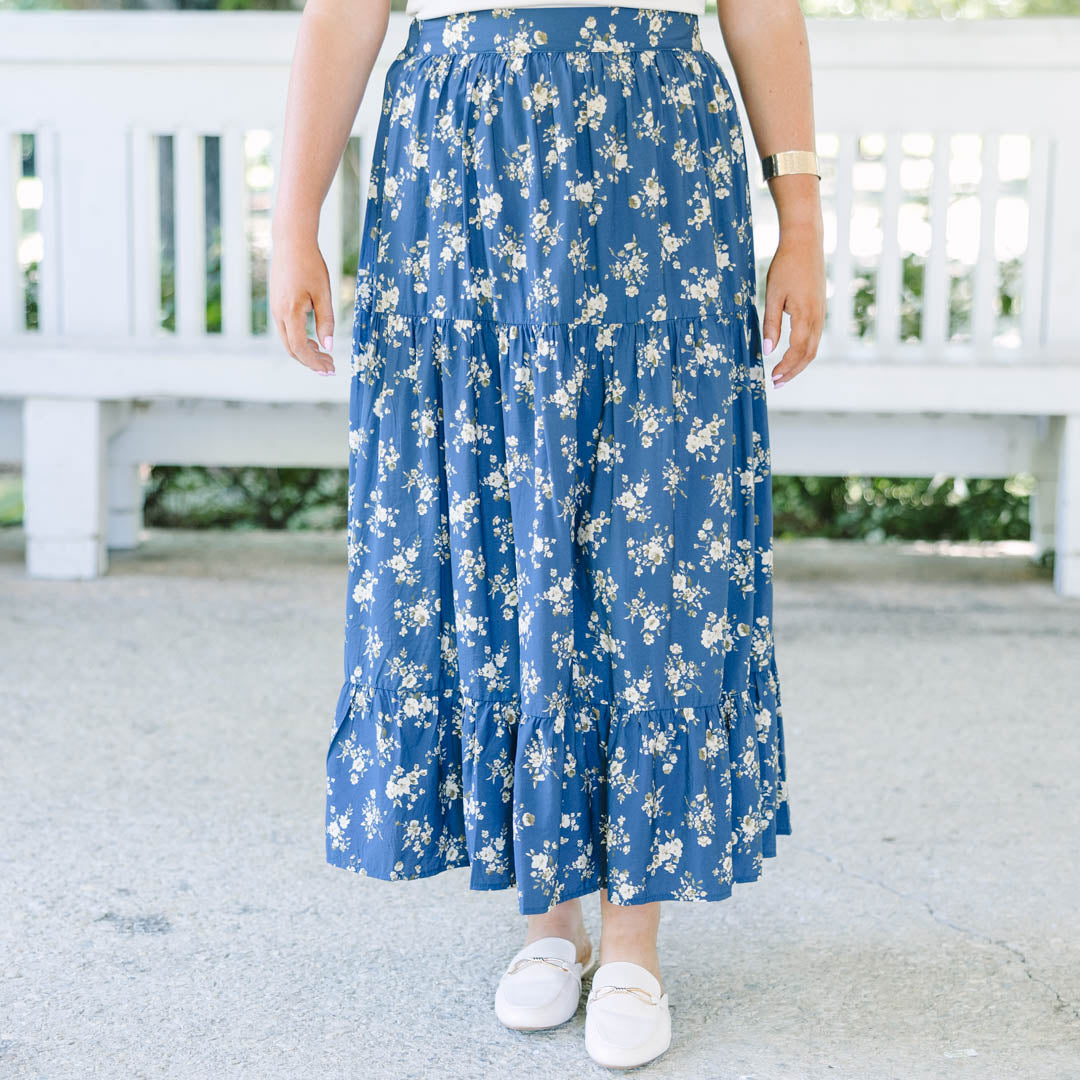 More Than Fantasy Skirt, Navy Floral