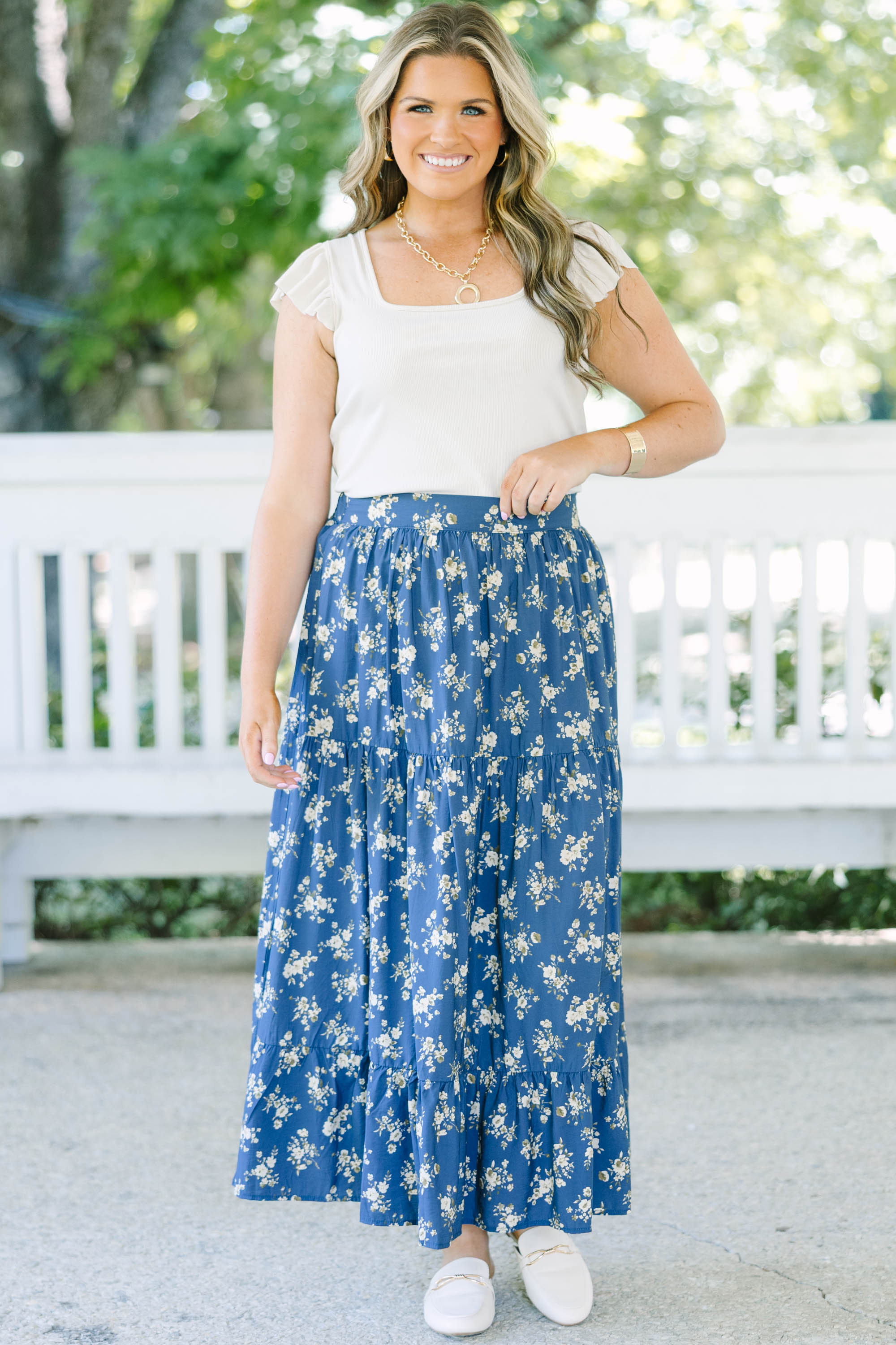 More Than Fantasy Skirt, Navy Floral