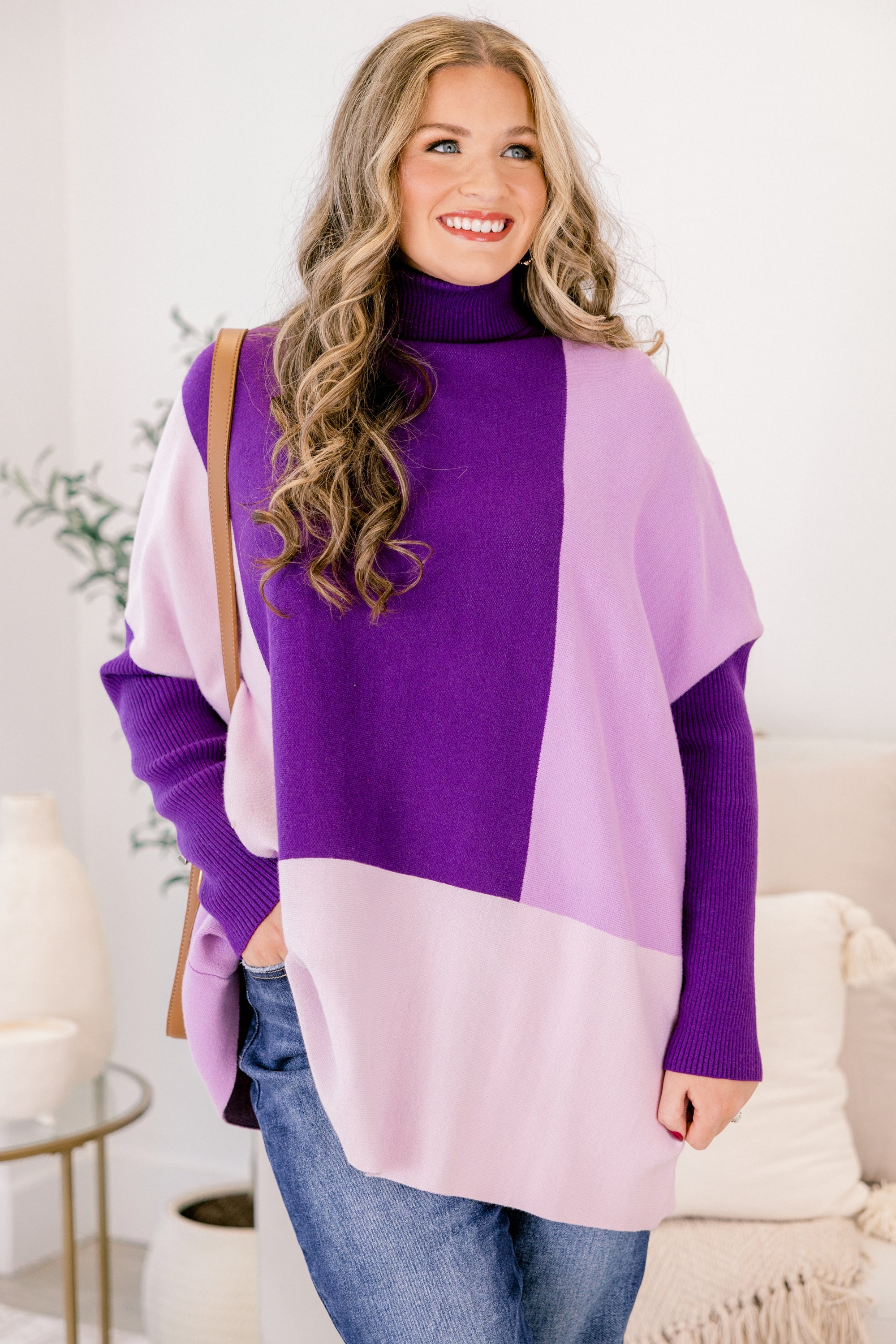 Mosaic Melody Sweater, Purple