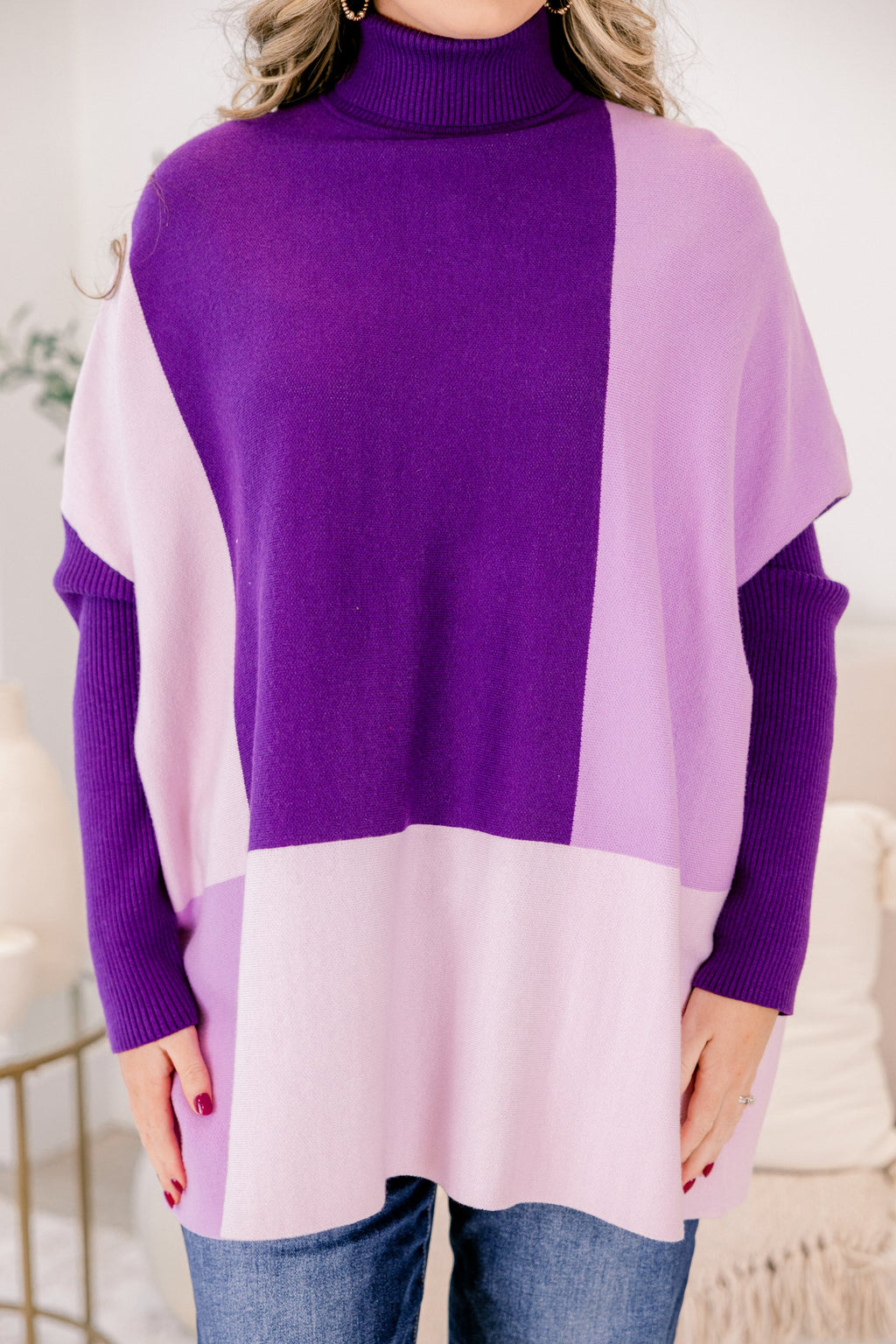 Mosaic Melody Sweater, Purple