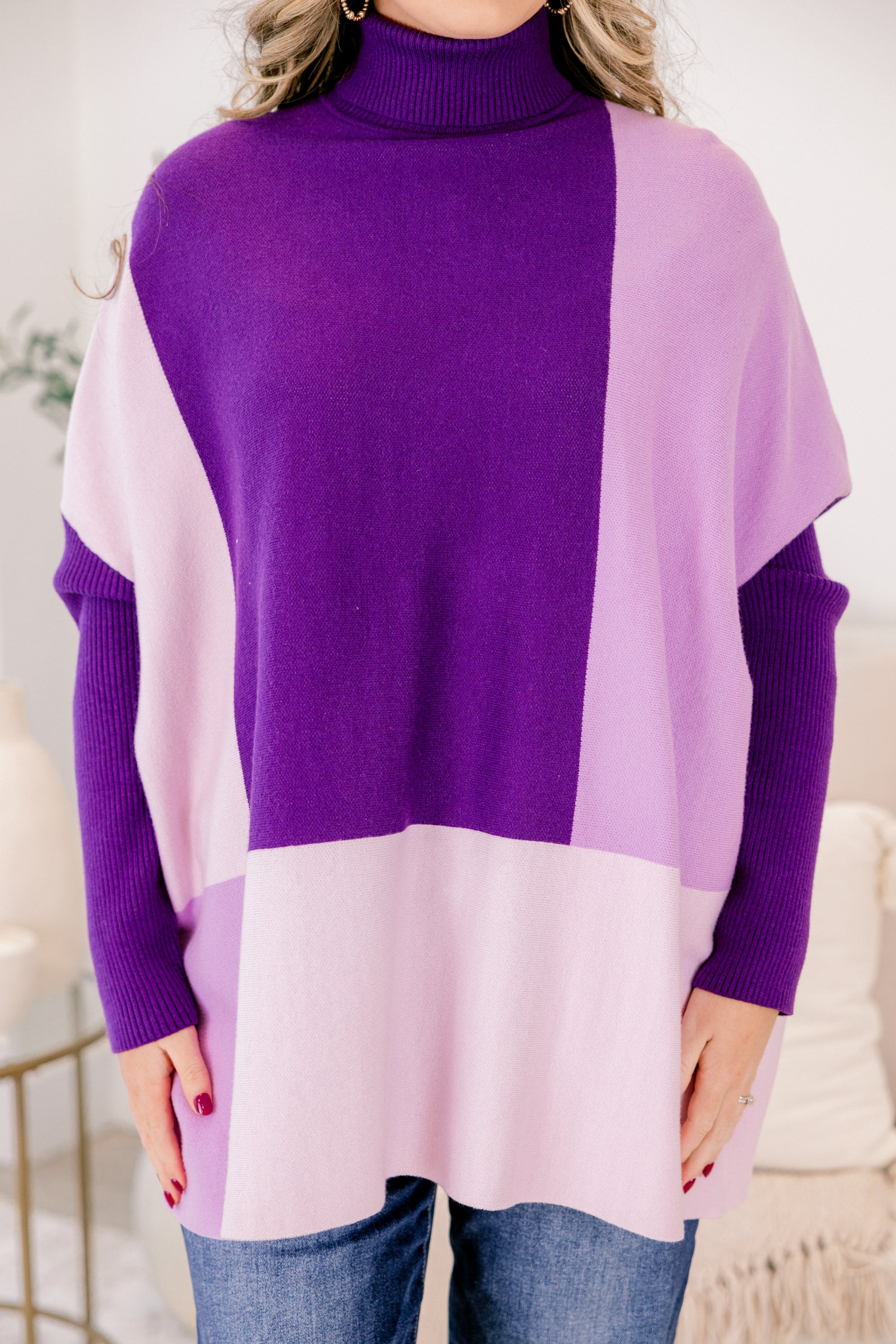 Mosaic Melody Sweater, Purple