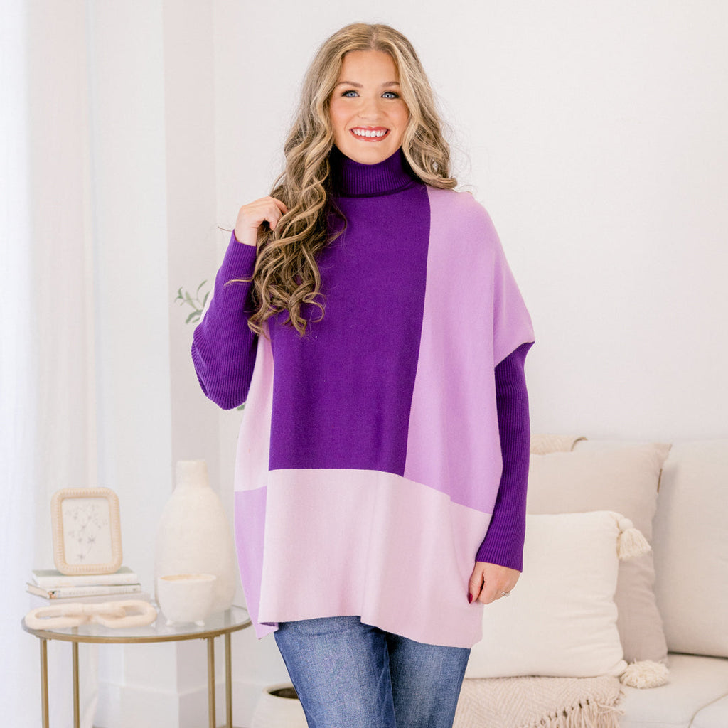 Mosaic Melody Sweater, Purple