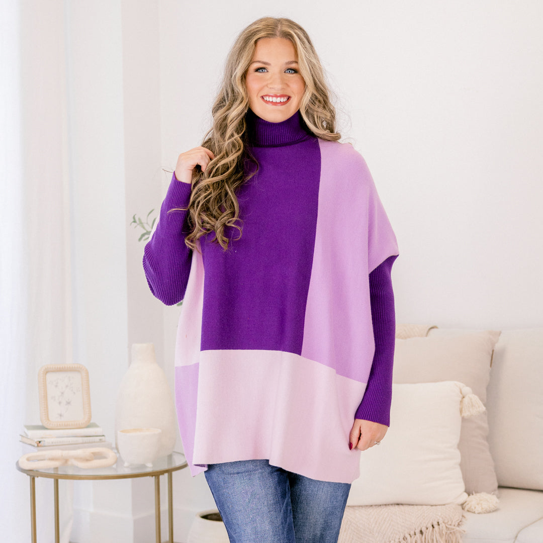 Mosaic Melody Sweater, Purple