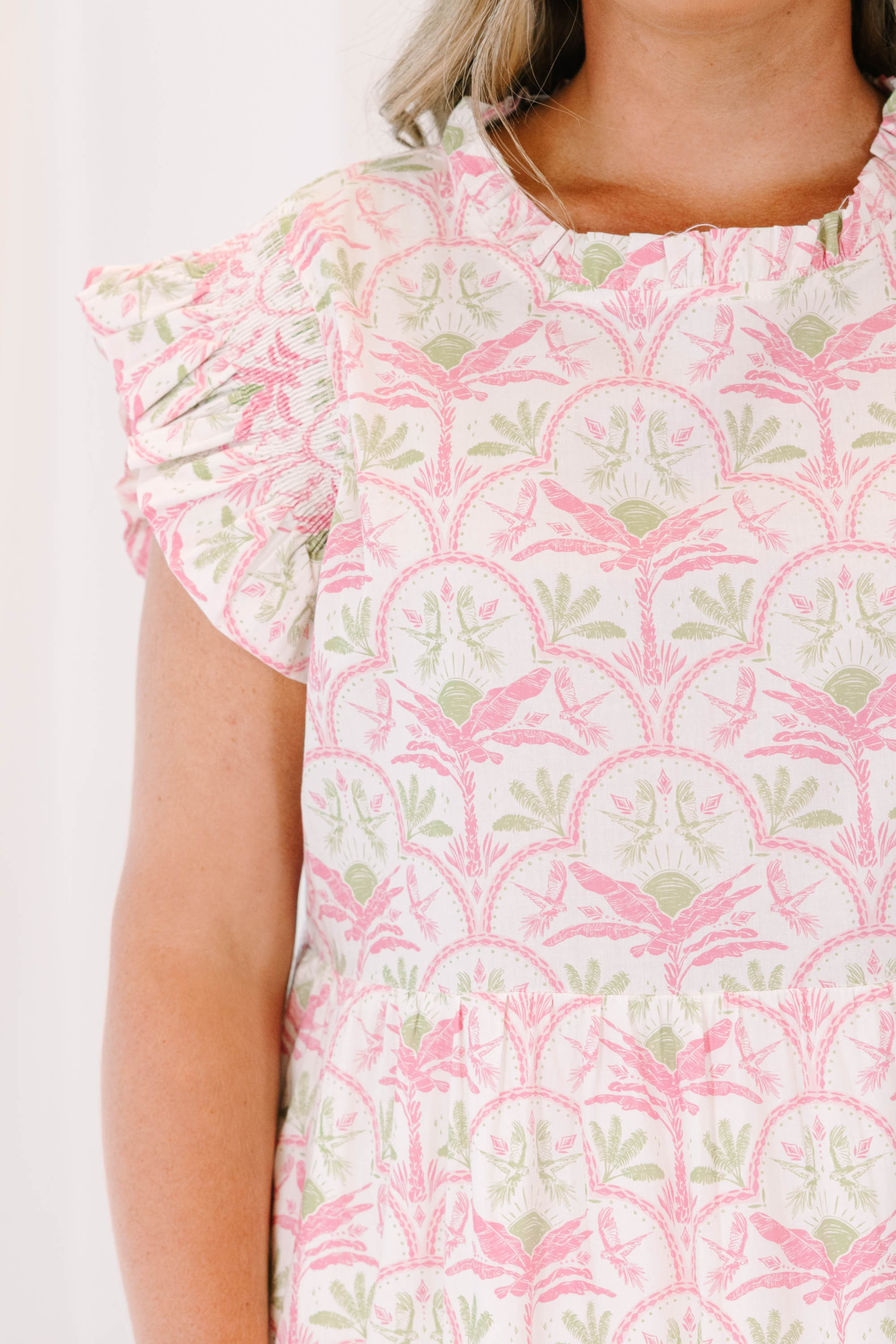 Mossy Meadows Maxi Dress, Pink-Green