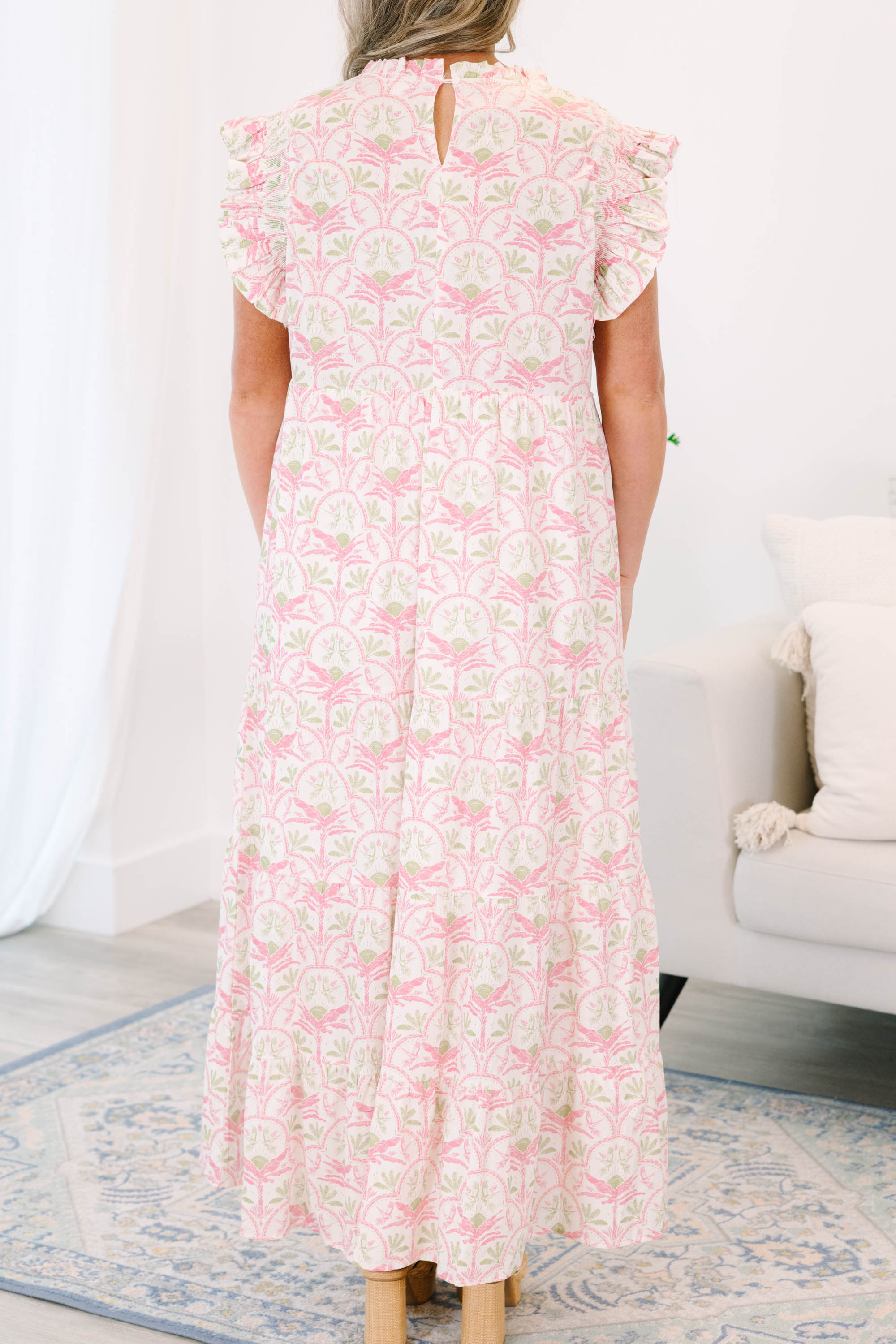 Mossy Meadows Maxi Dress, Pink-Green