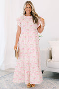 Mossy Meadows Maxi Dress, Pink-Green