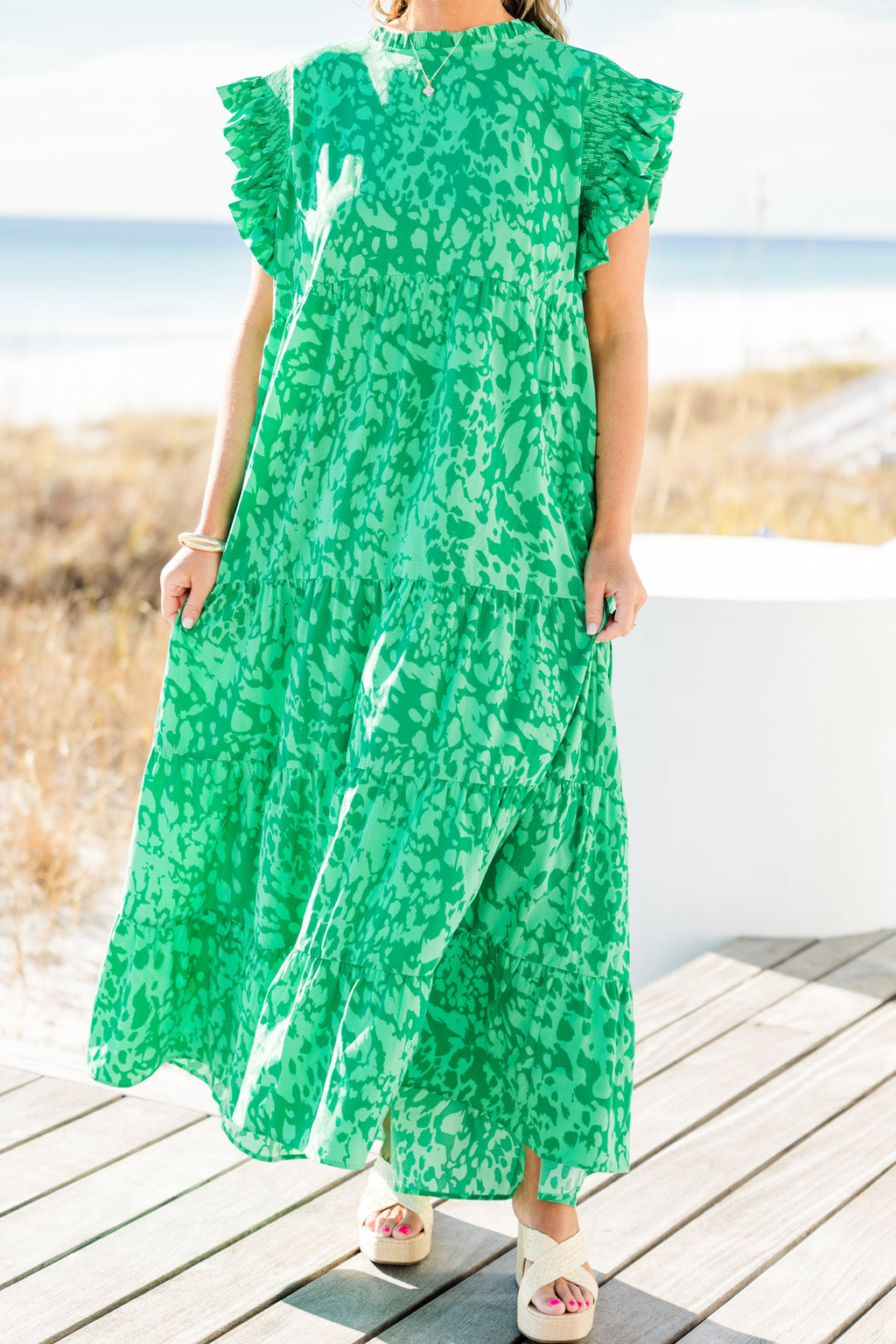 Mossy Meadows Maxi Dress, Green