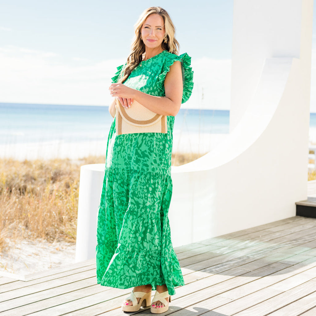 Mossy Meadows Maxi Dress, Green