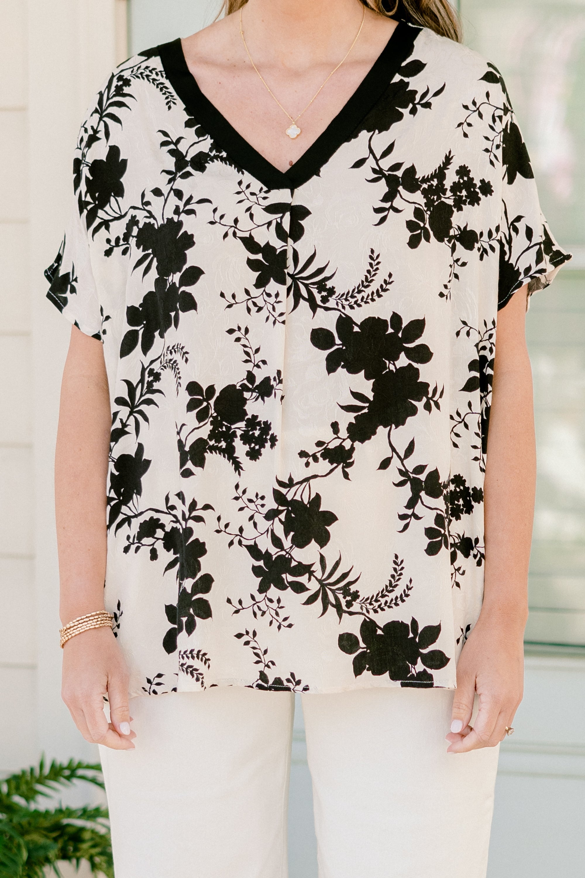 Motivated By You Top, Ivory-Black