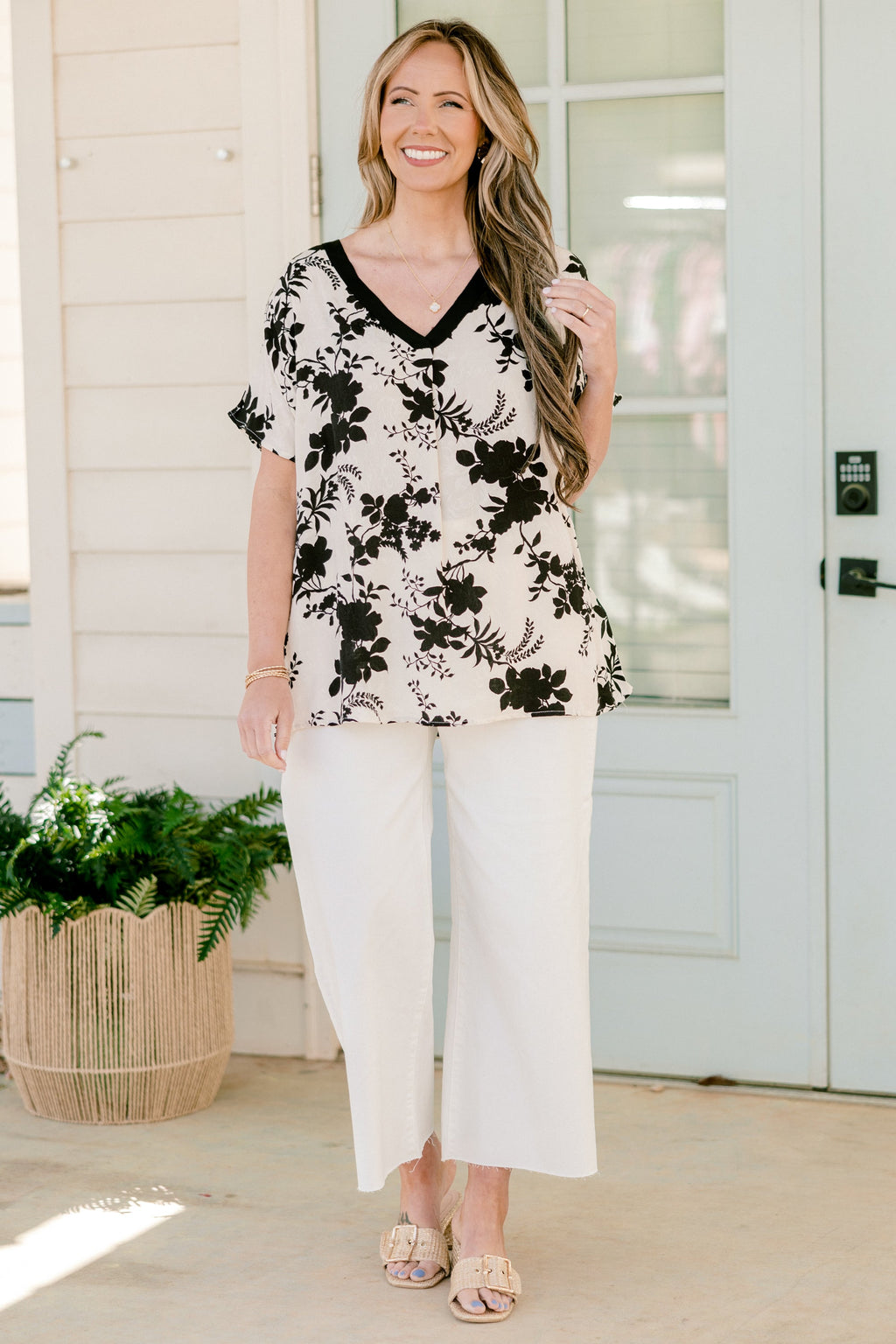 Motivated By You Top, Ivory-Black