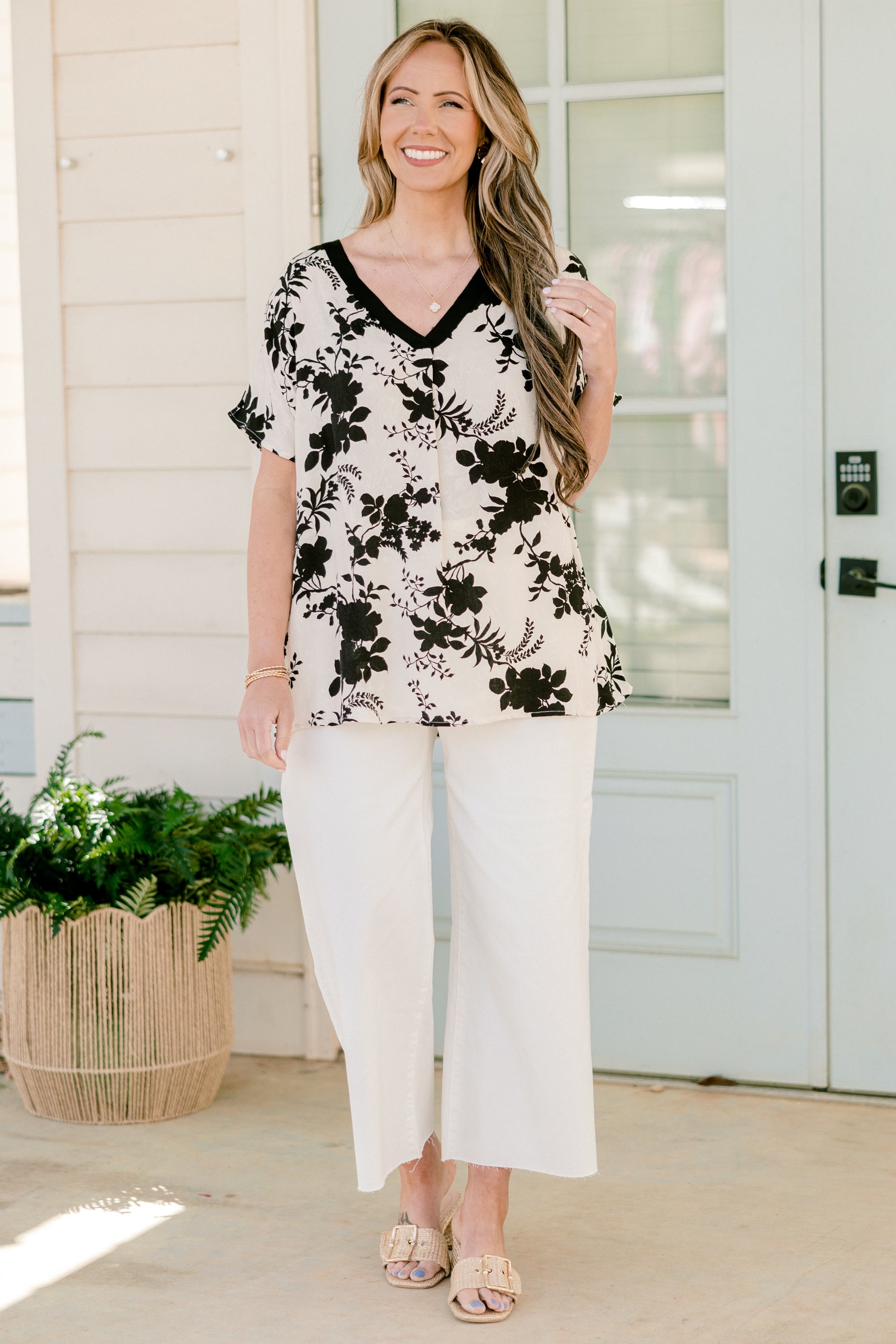 Motivated By You Top, Ivory-Black
