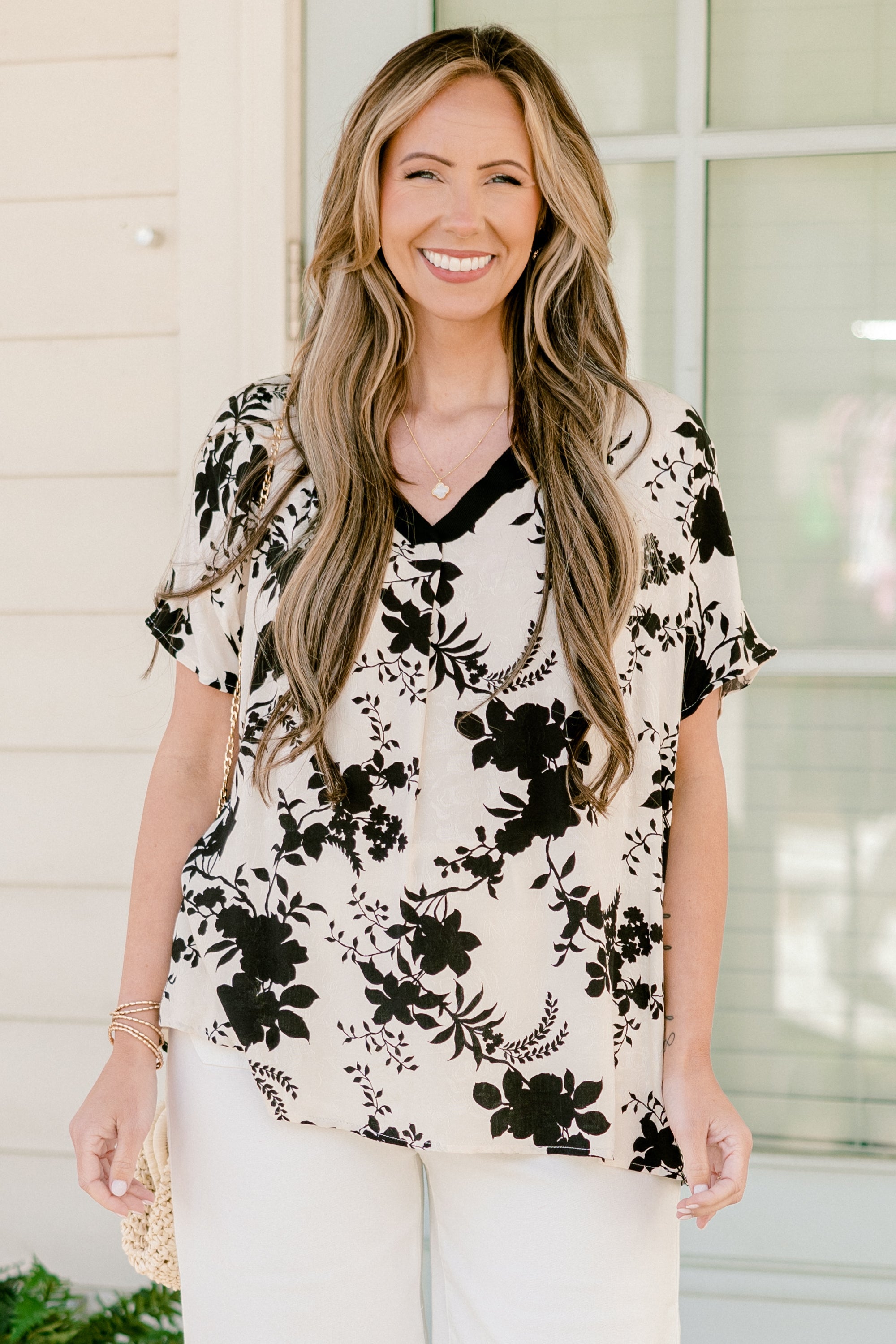 Motivated By You Top, Ivory-Black