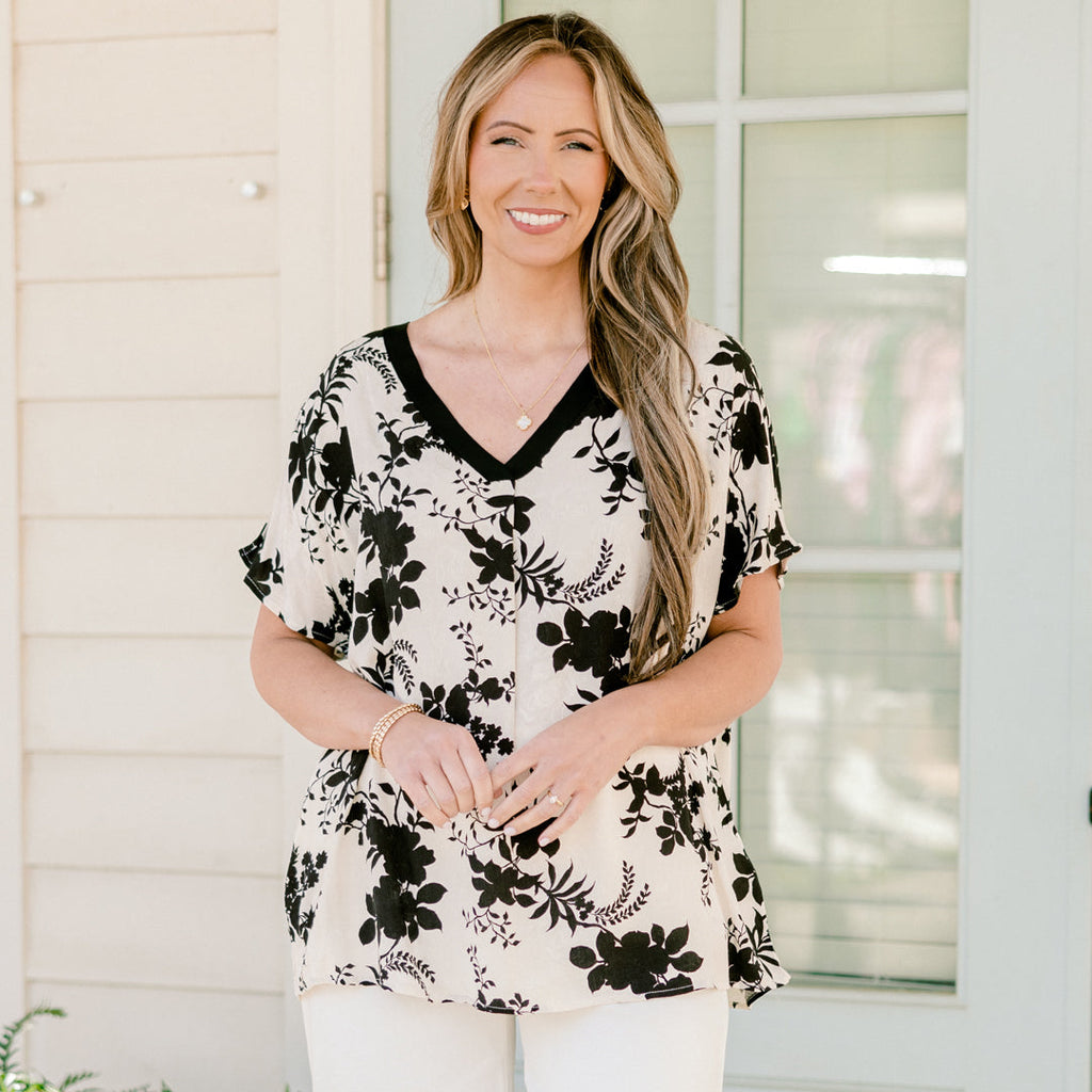 Motivated By You Top, Ivory-Black