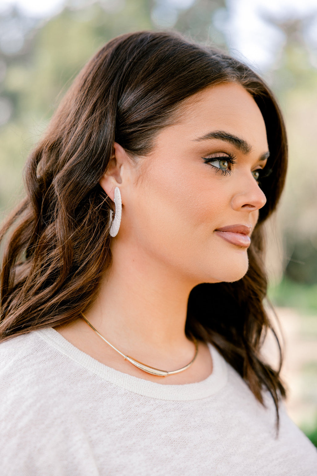 Move With Passion Earrings, Ivory