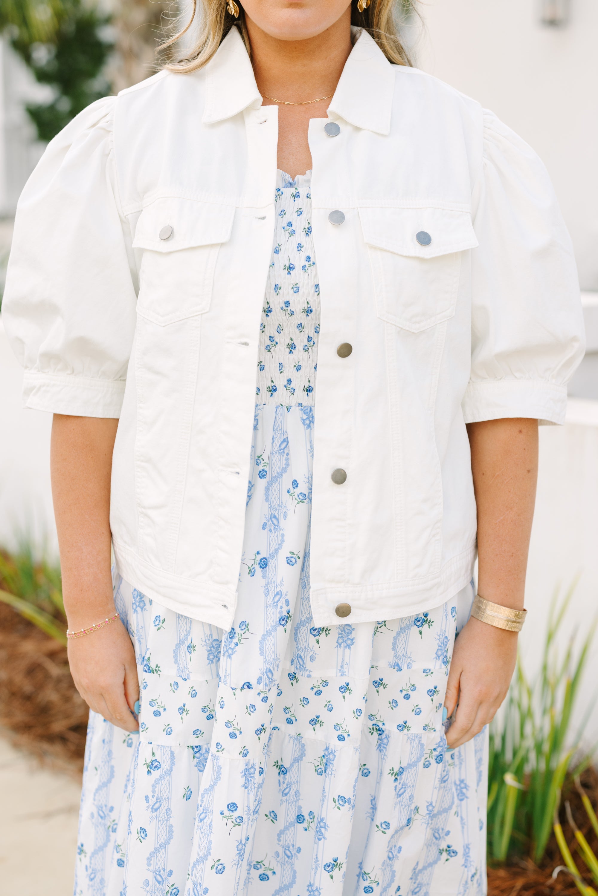 My Candy Rain Denim Jacket, White Denim