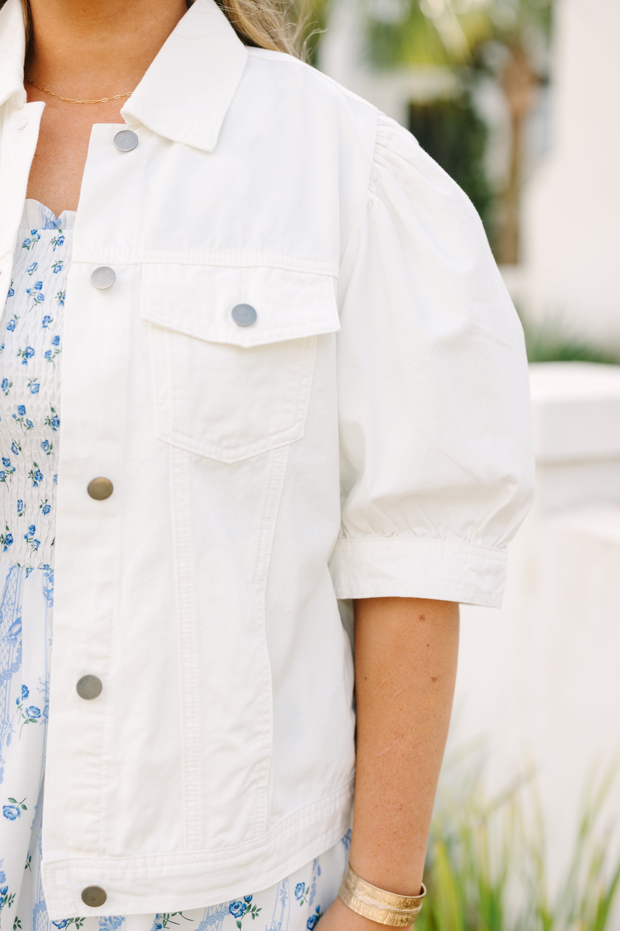 My Candy Rain Denim Jacket, White Denim