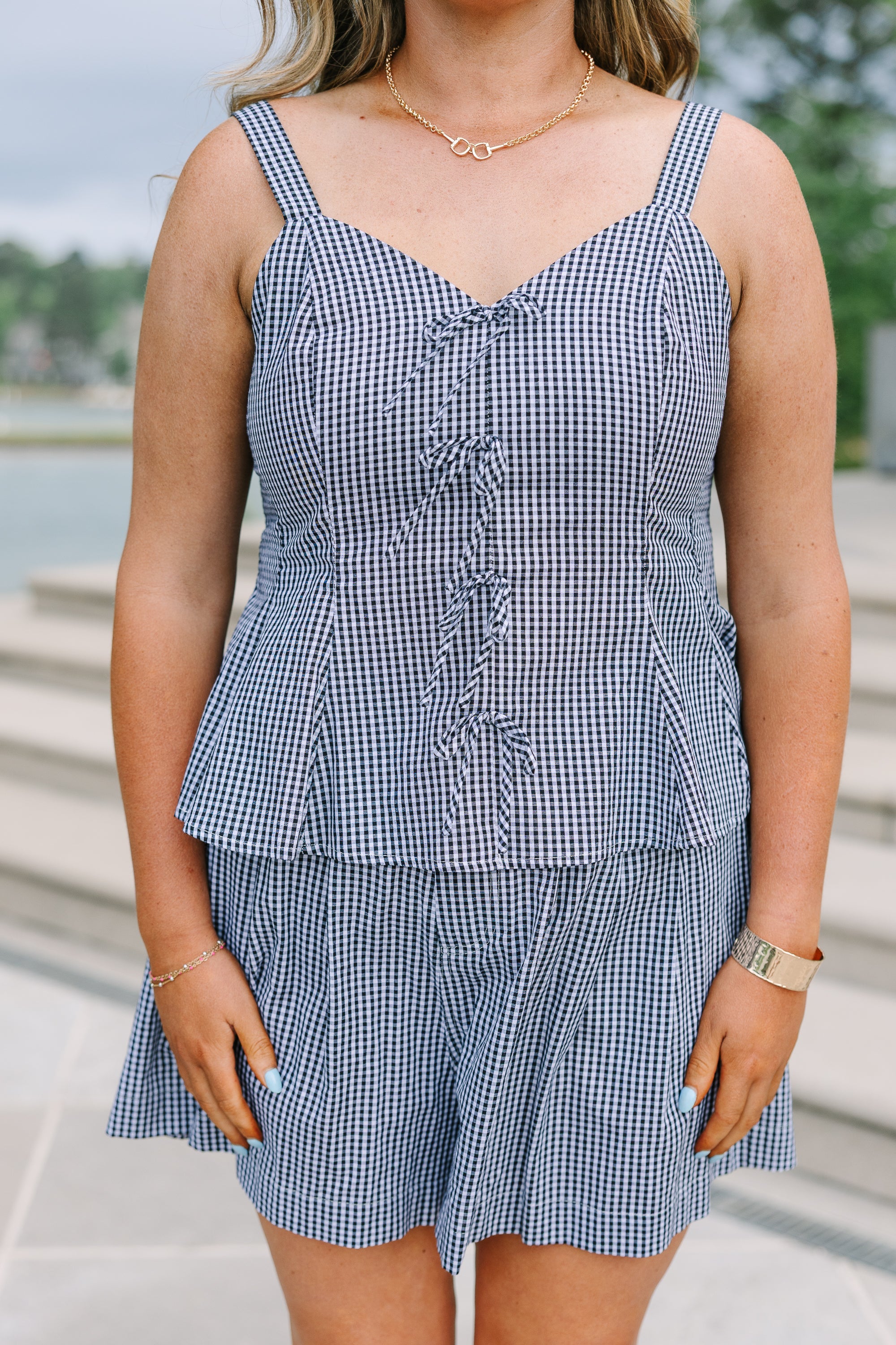 My Kind Of Day Tank, Black Gingham