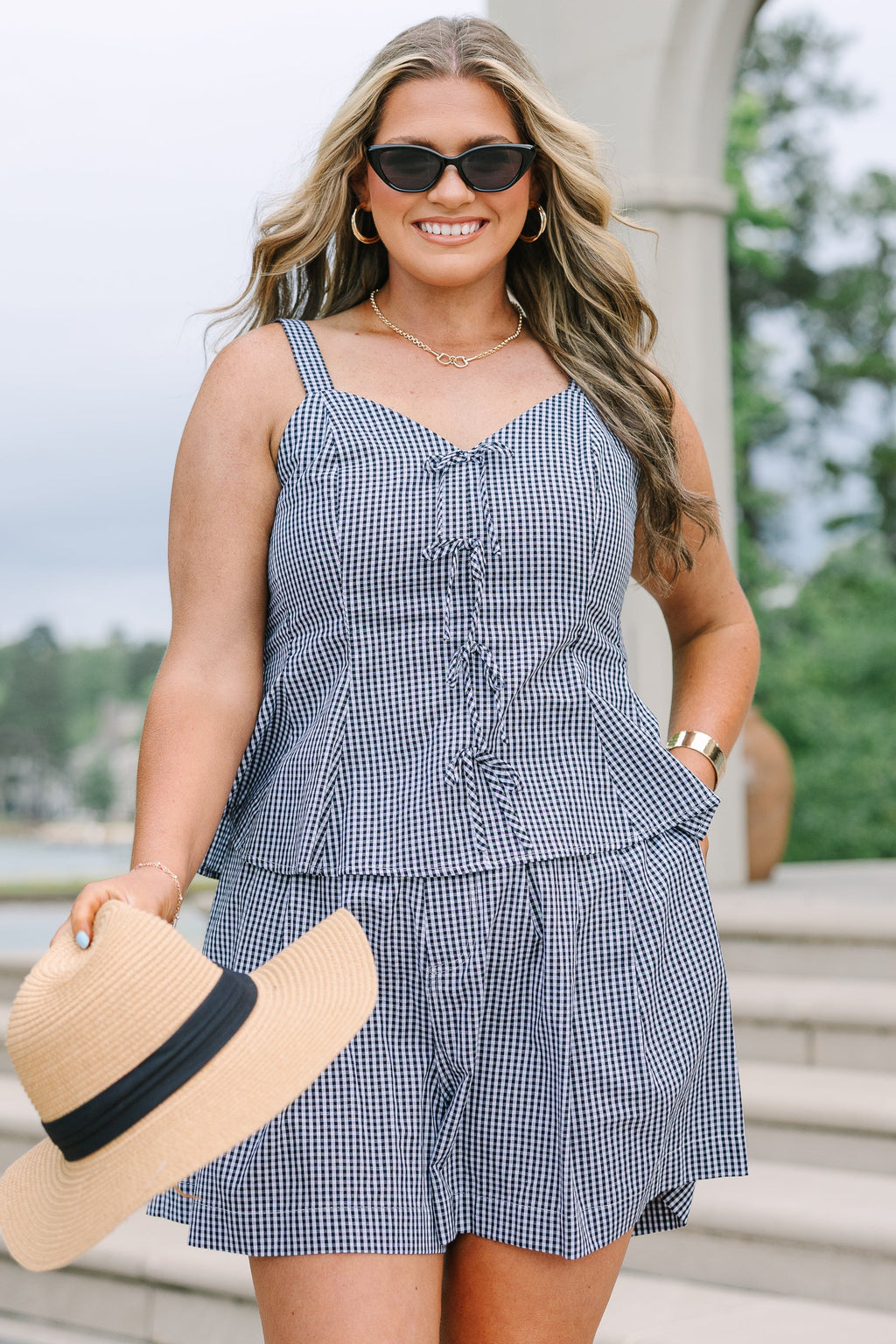My Kind Of Day Tank, Black Gingham