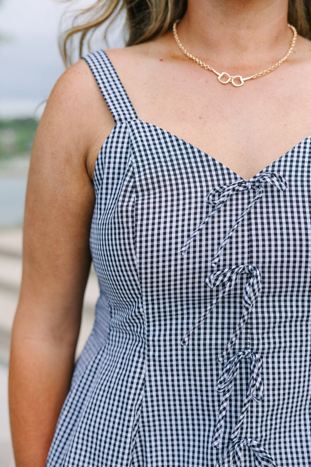 My Kind Of Day Tank, Black Gingham
