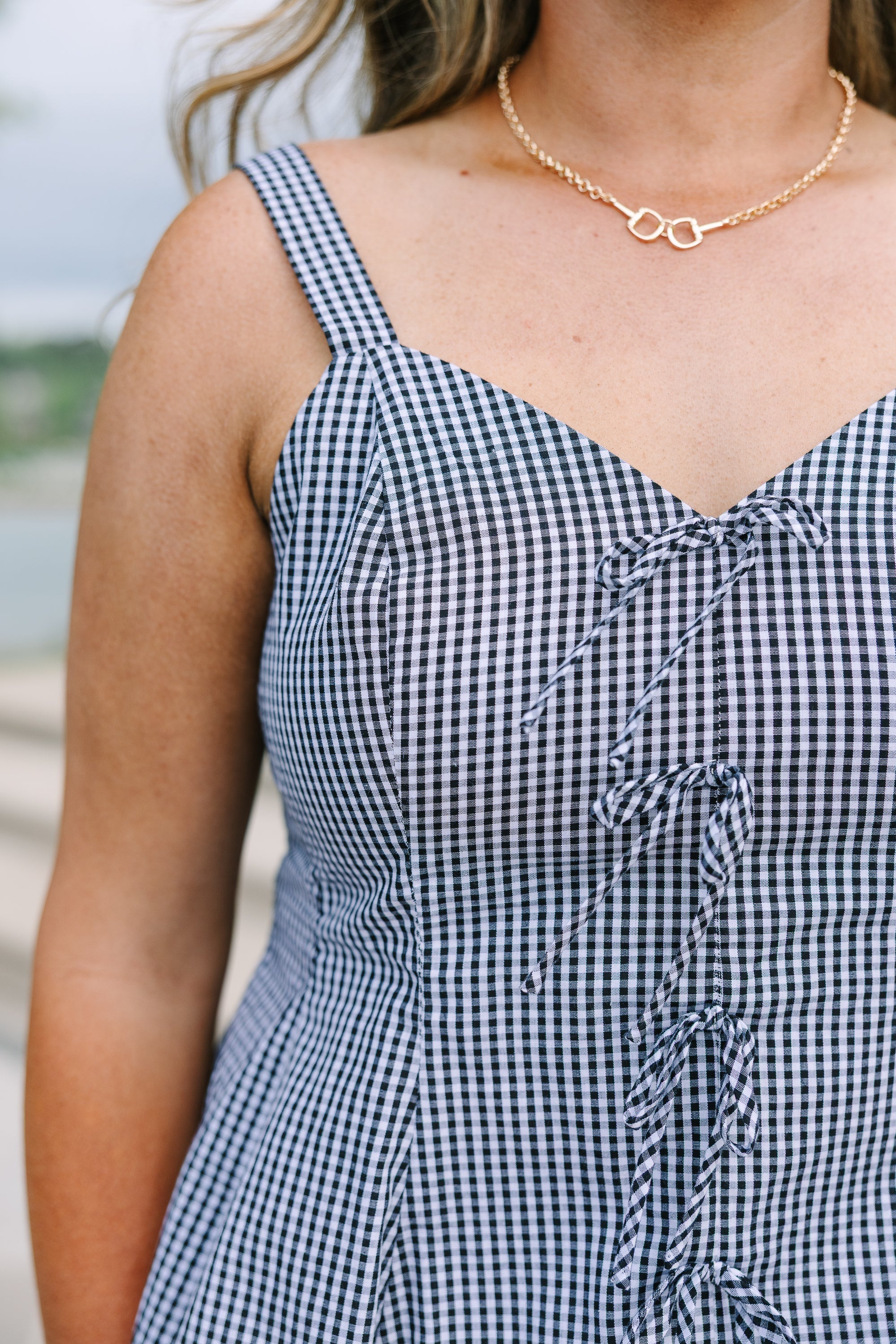 My Kind Of Day Tank, Black Gingham