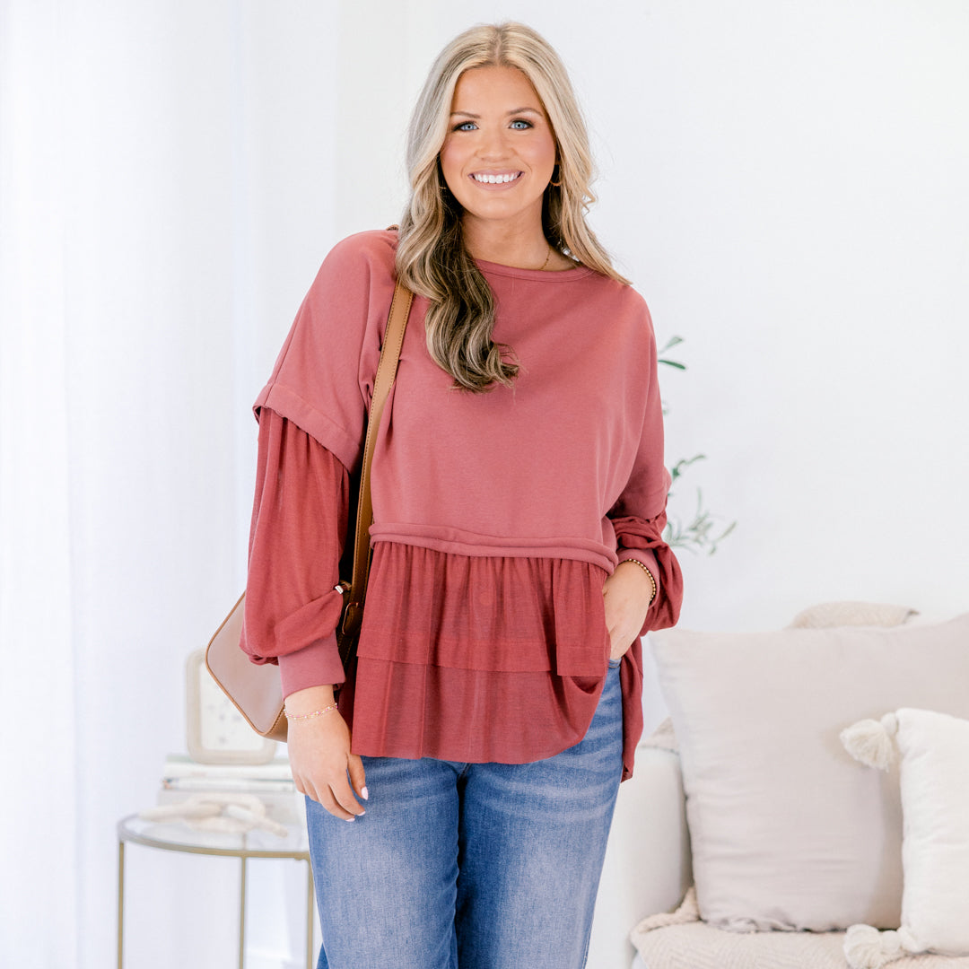 My Kind of Fun Top, Burgundy