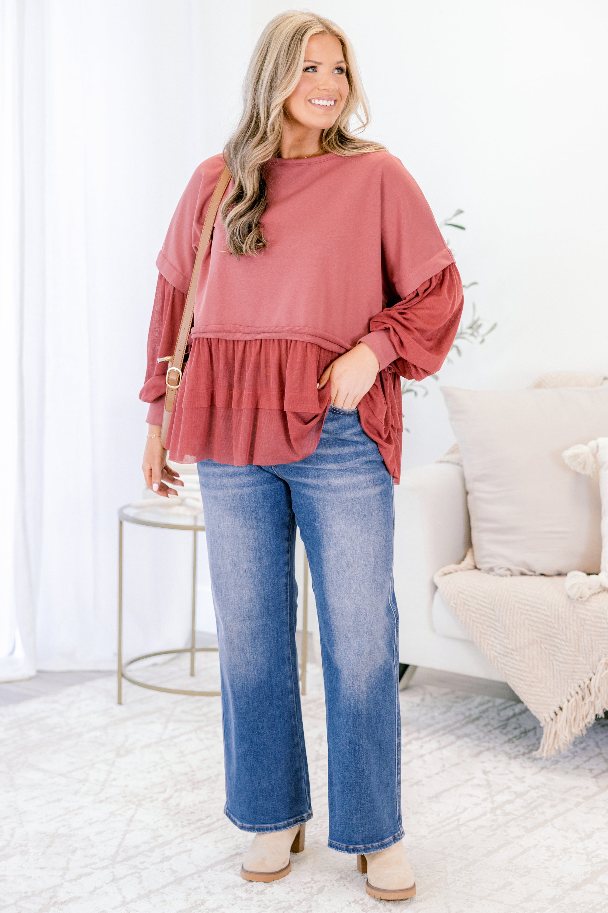My Kind of Fun Top, Burgundy