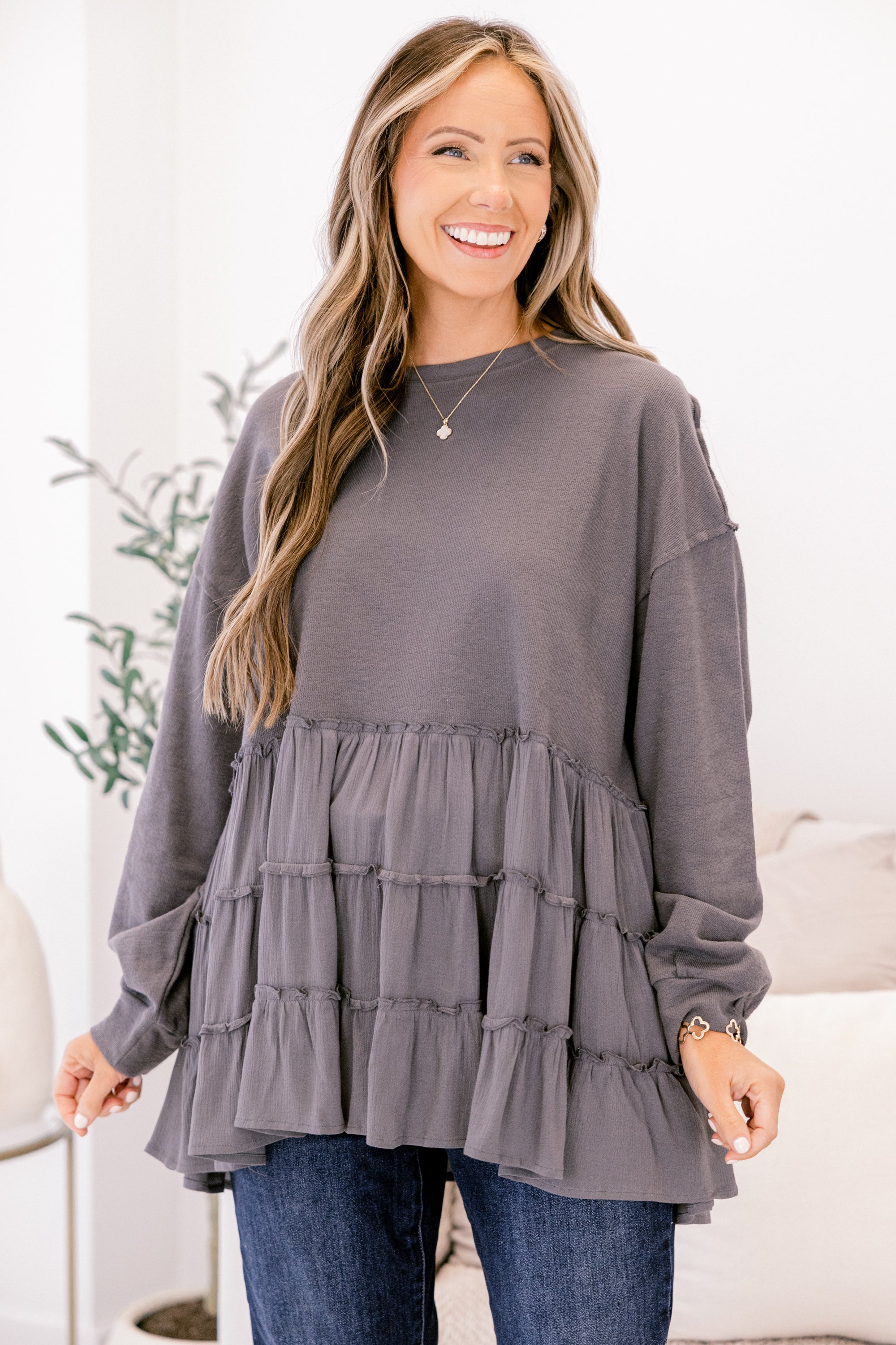 My Kind Of Fun Top, Dark Gray