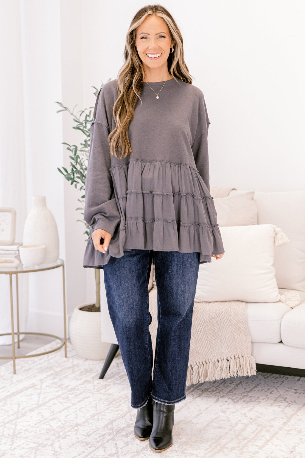 My Kind Of Fun Top, Dark Gray