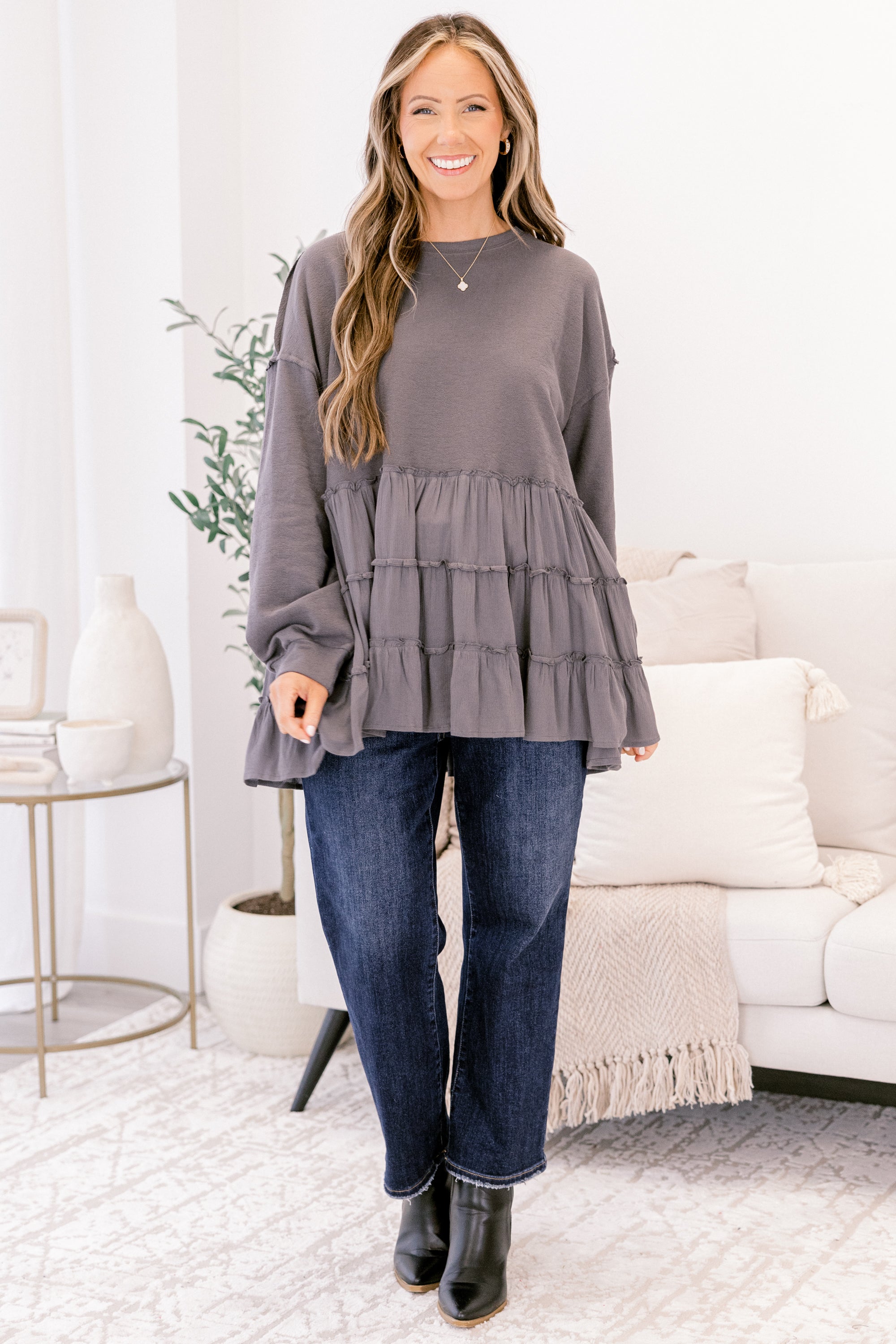 My Kind Of Fun Top, Dark Gray
