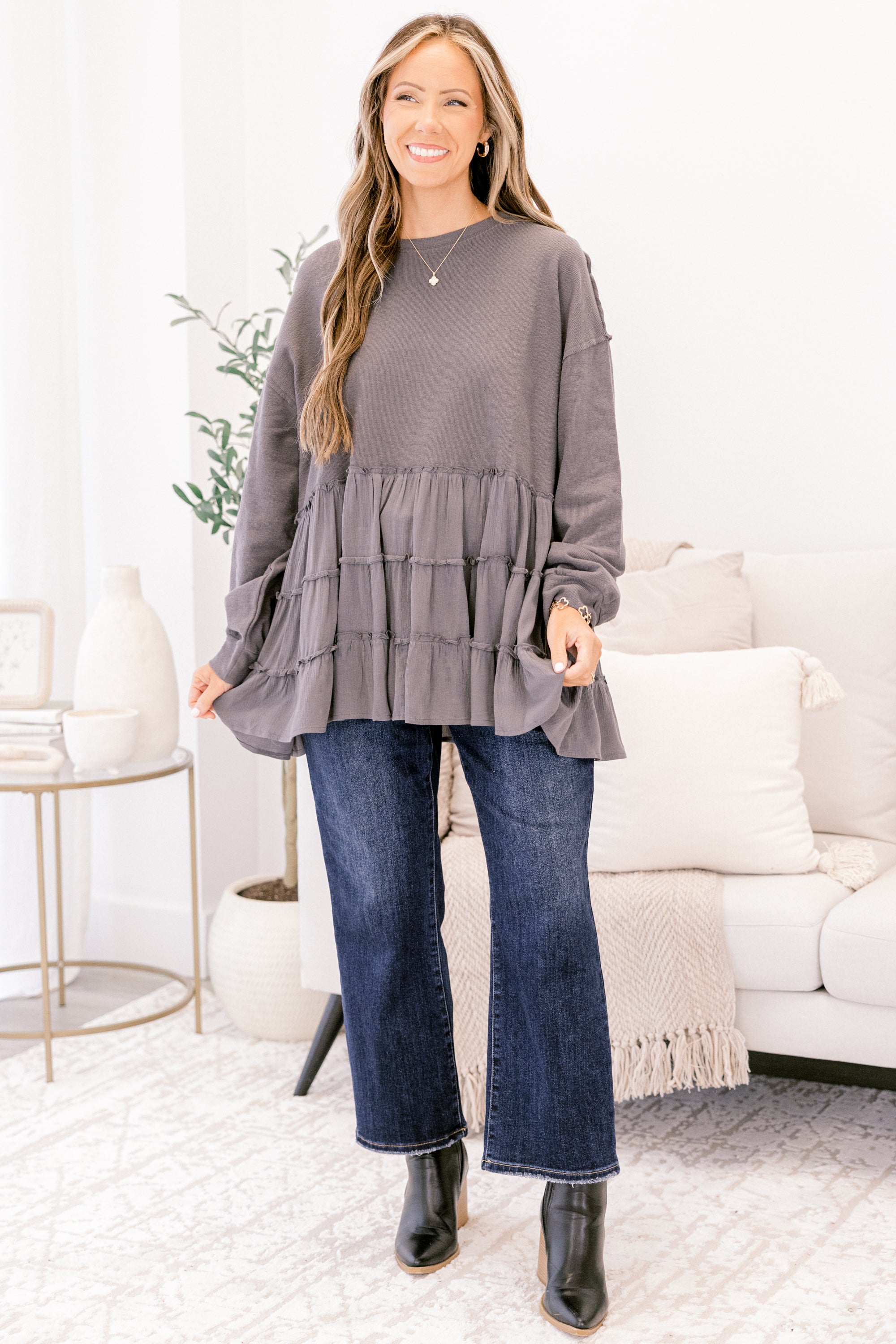 My Kind Of Fun Top, Dark Gray