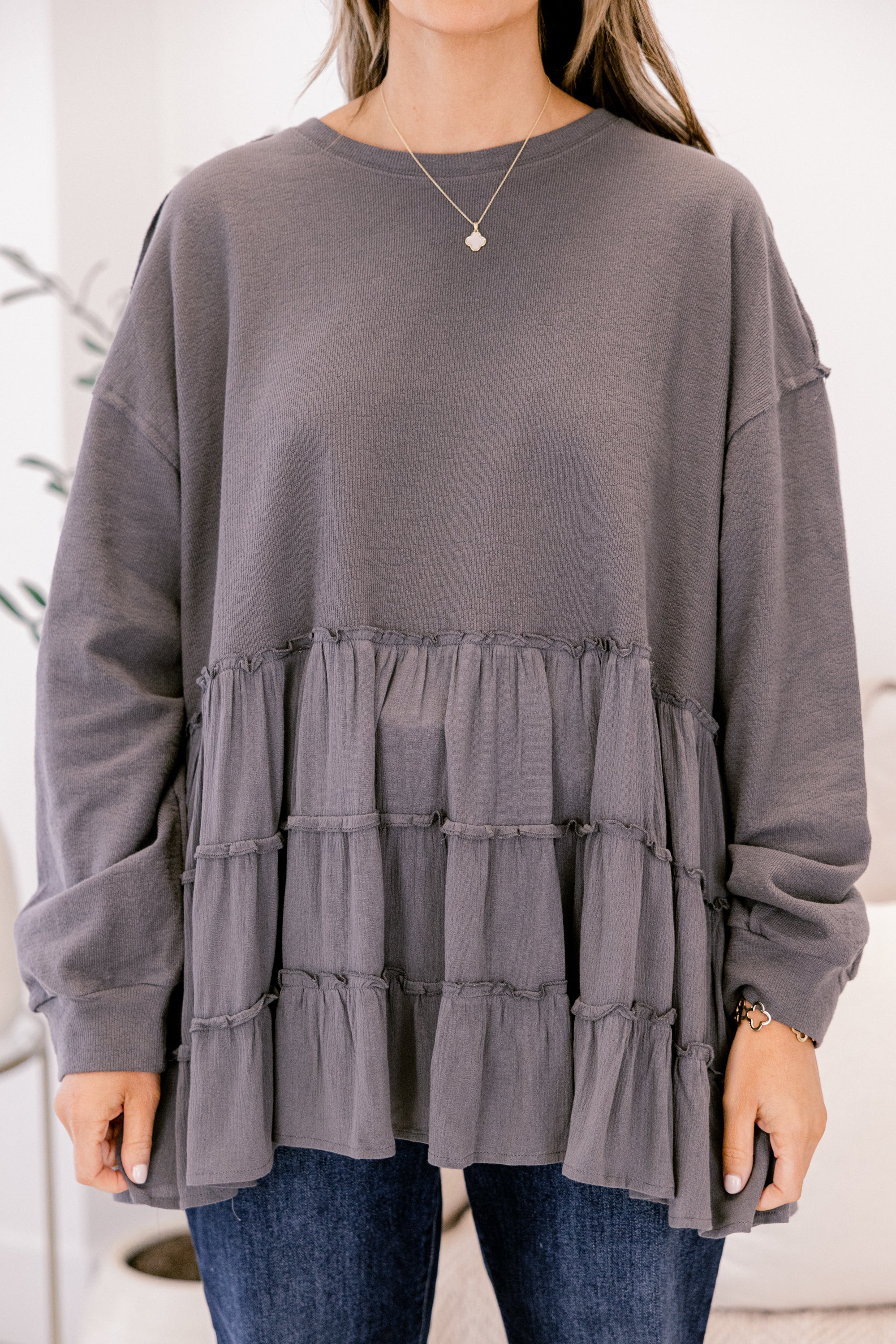 My Kind Of Fun Top, Dark Gray