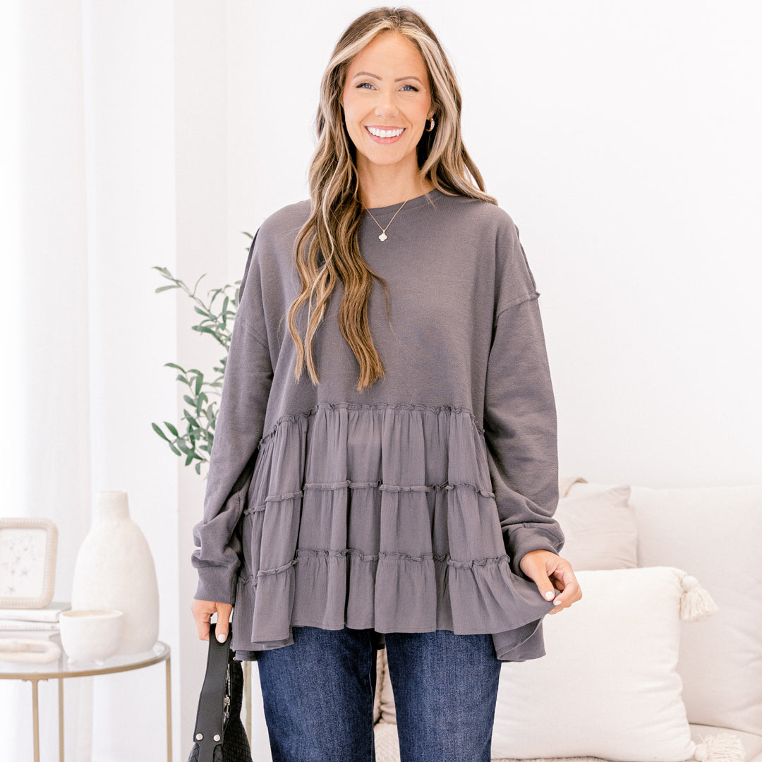My Kind Of Fun Top, Dark Gray