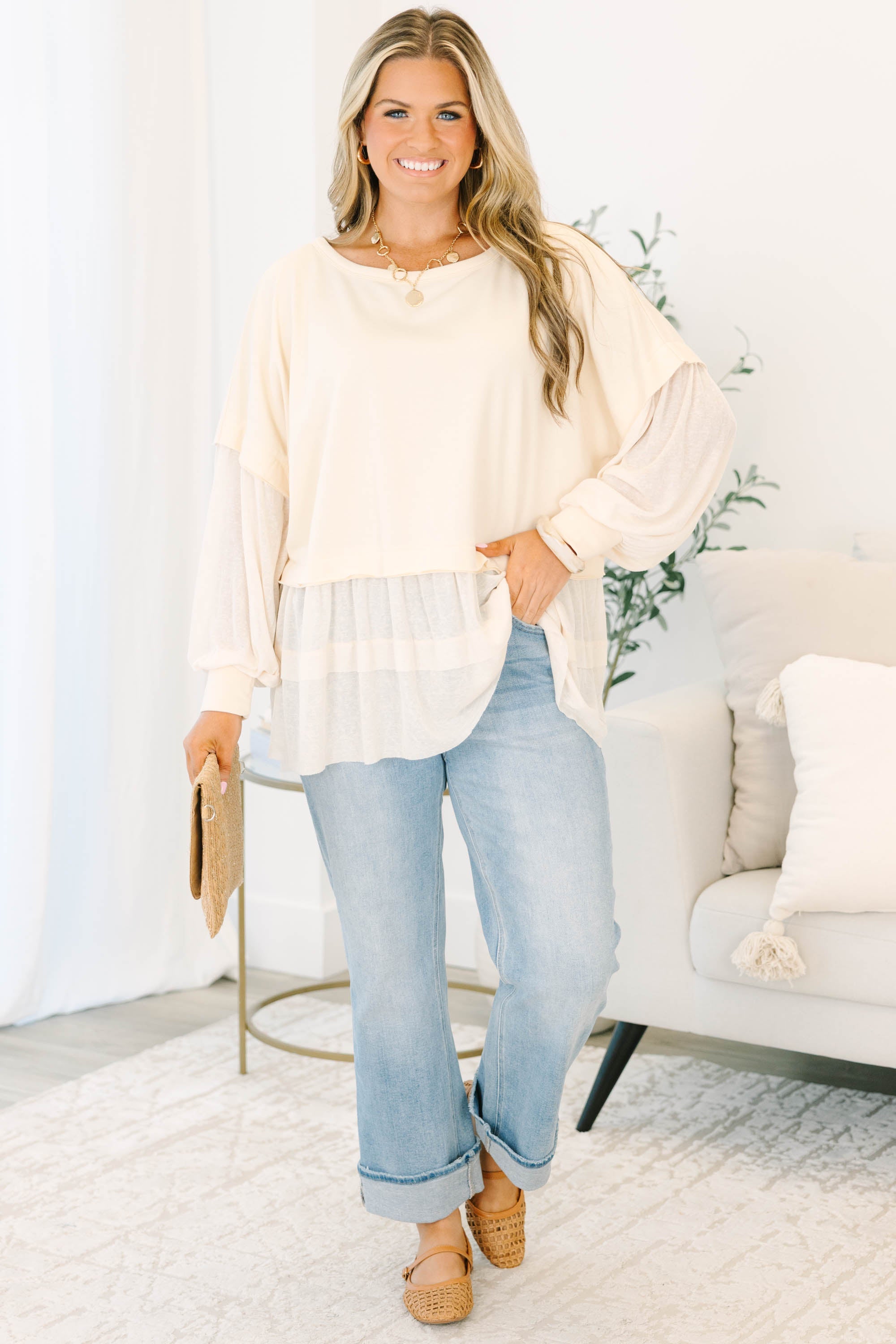 My Kind of Fun Top, Oatmeal
