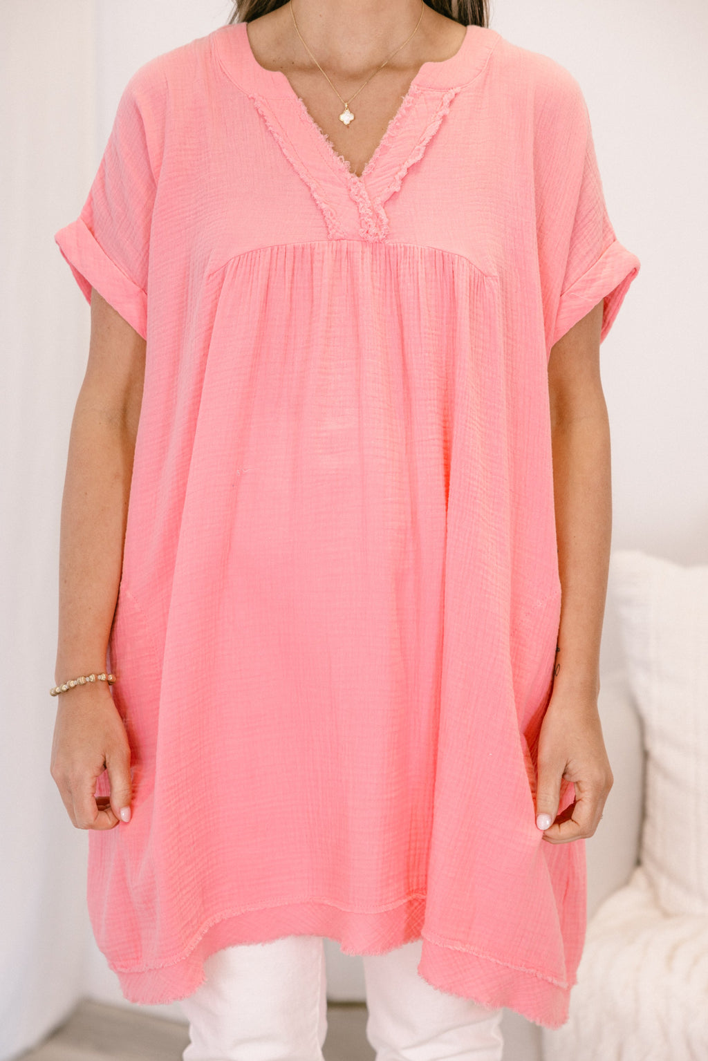 My Love Has Grown Tunic, Dark Pink