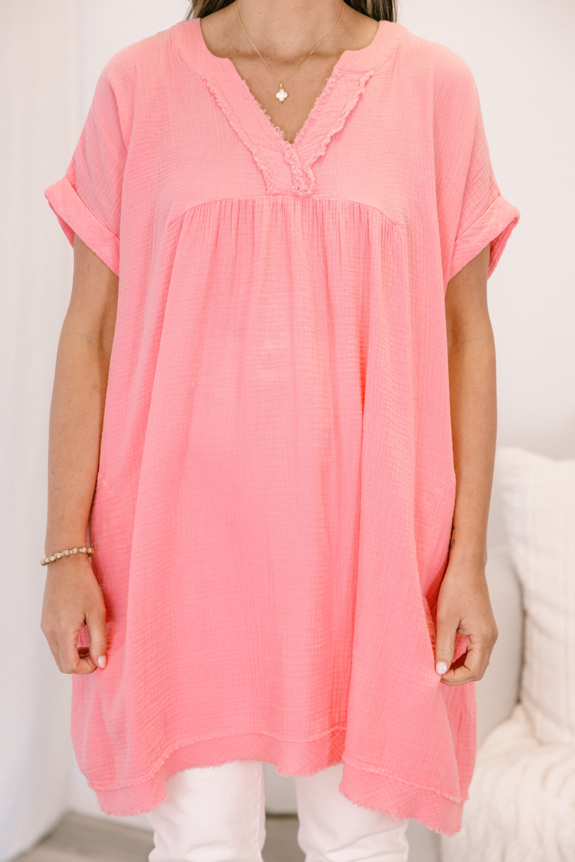 My Love Has Grown Tunic, Dark Pink
