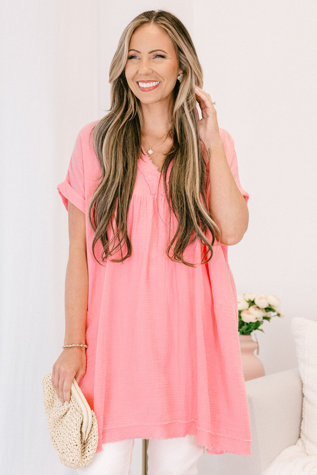 My Love Has Grown Tunic, Dark Pink