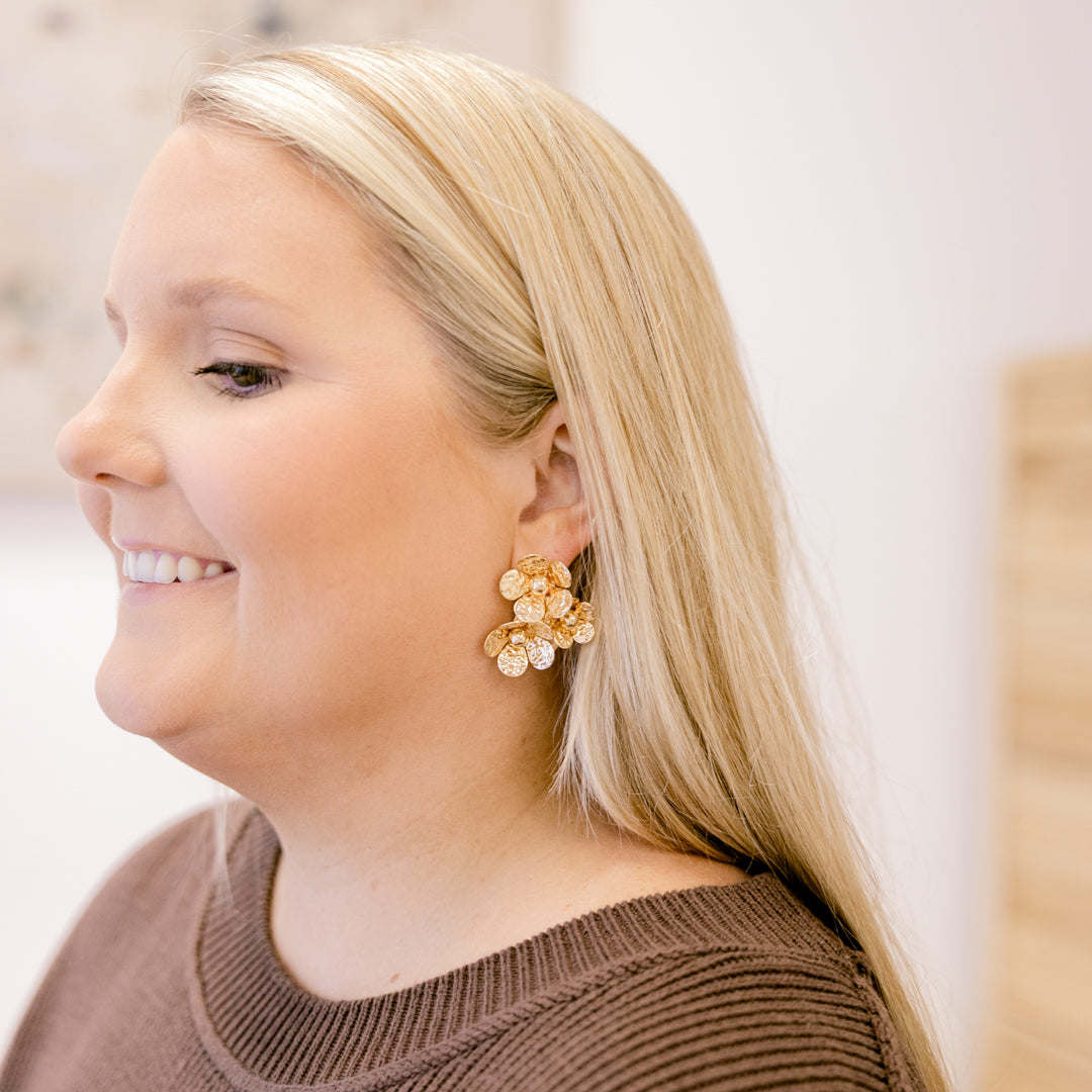 My Love In Bloom Earrings, Gold
