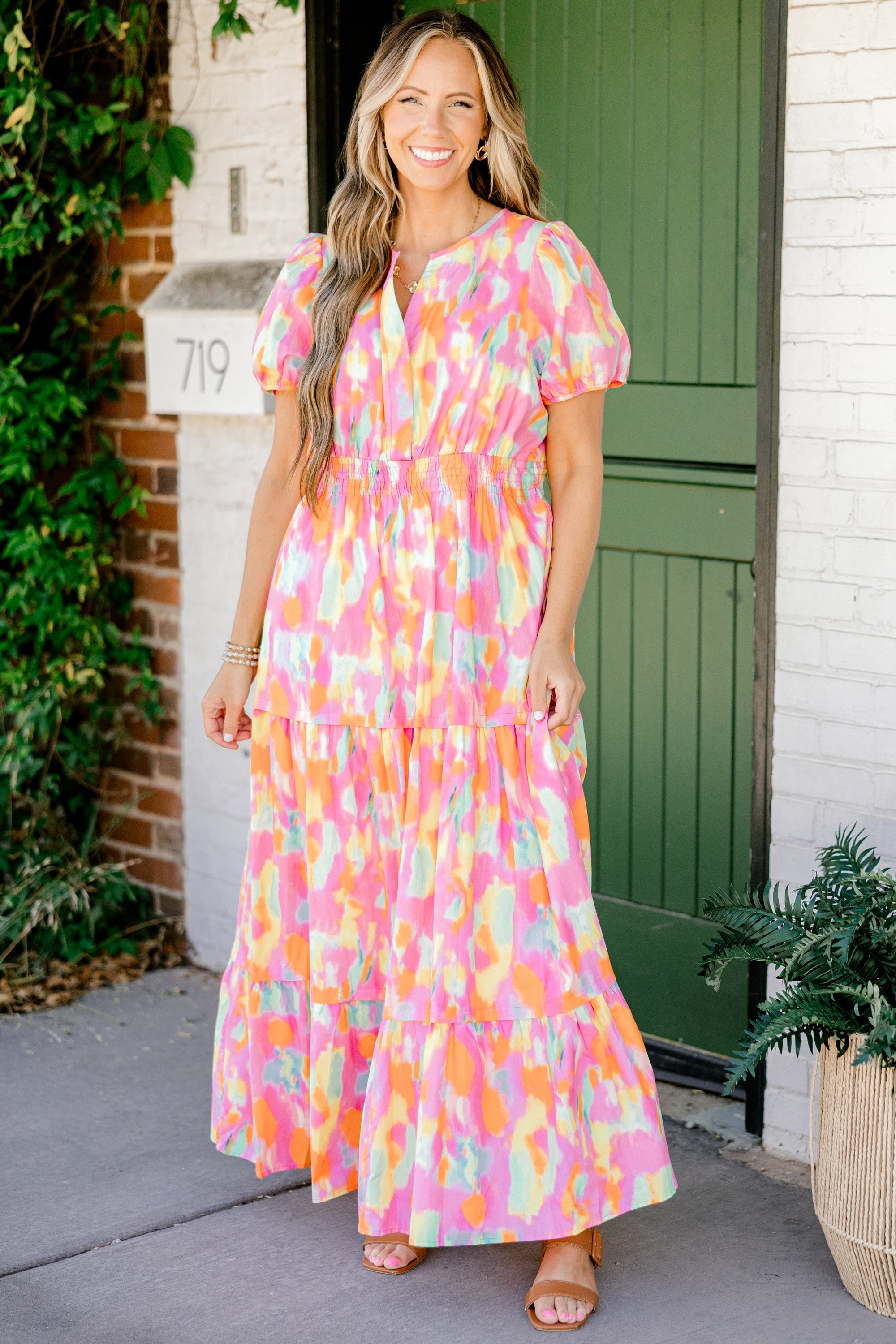 My Love Language Dress, Orange Watercolor