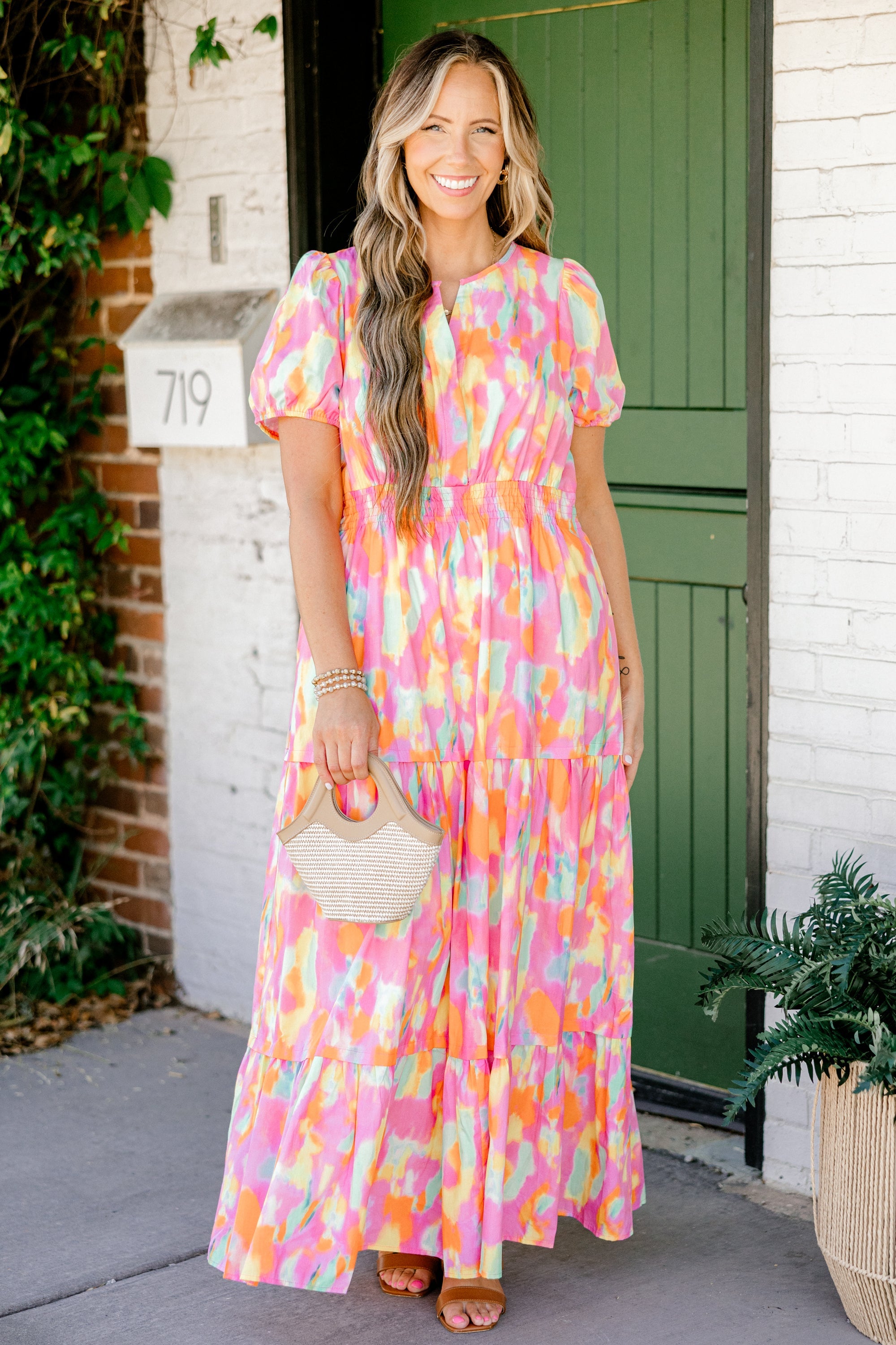 My Love Language Dress, Orange Watercolor
