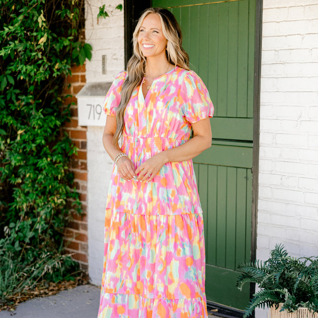 My Love Language Dress, Orange Watercolor