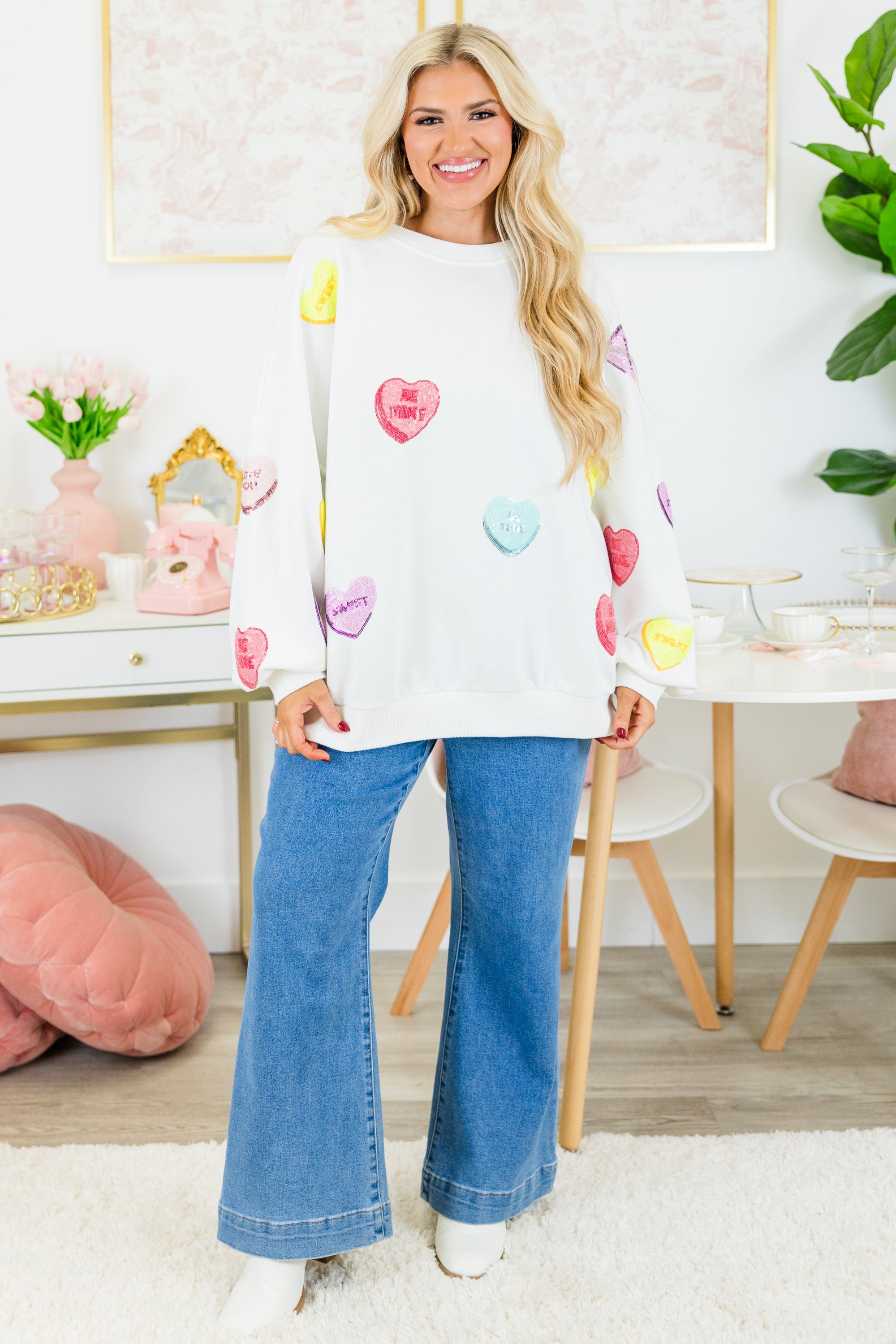 My Sweet Love For You Pullover, White