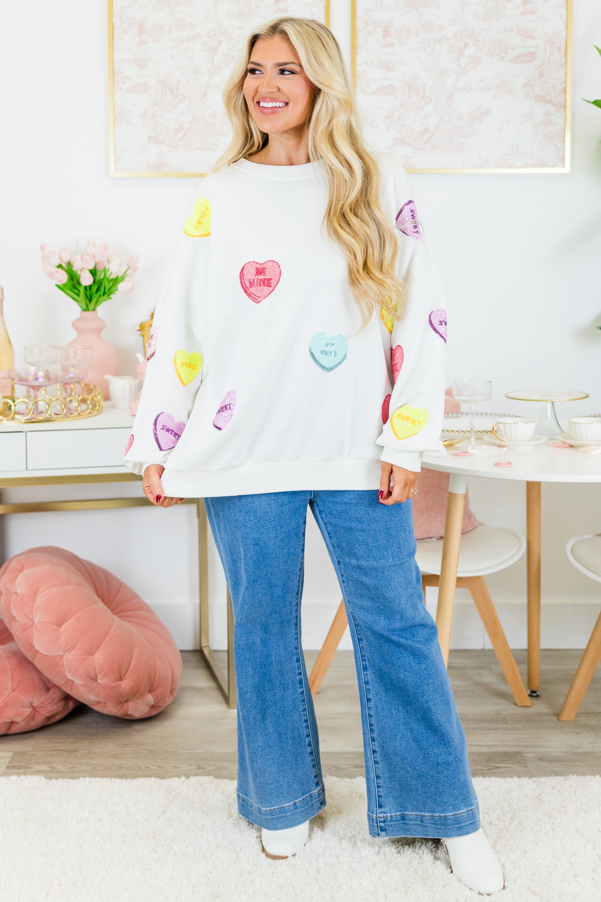 My Sweet Love For You Pullover, White