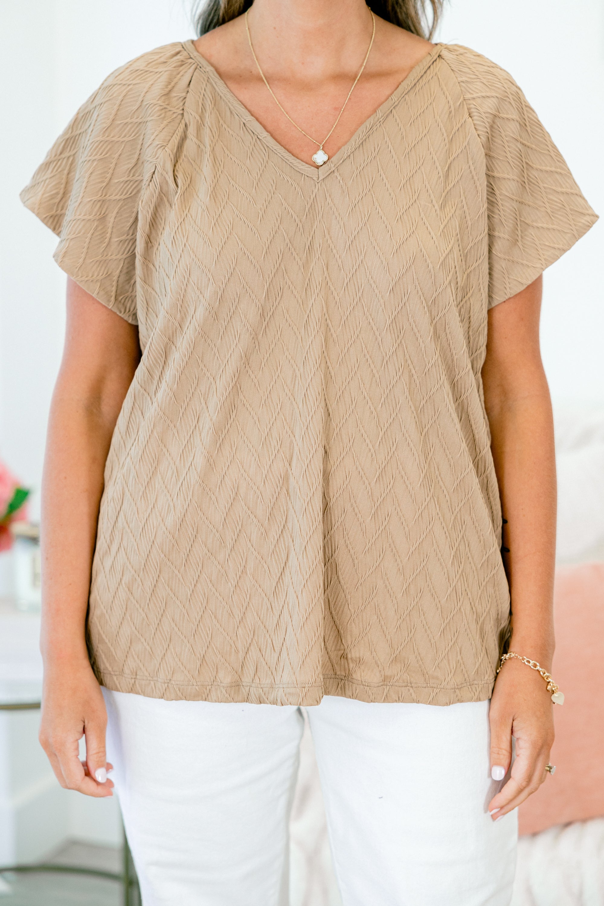 My Worst Distraction Top, Taupe