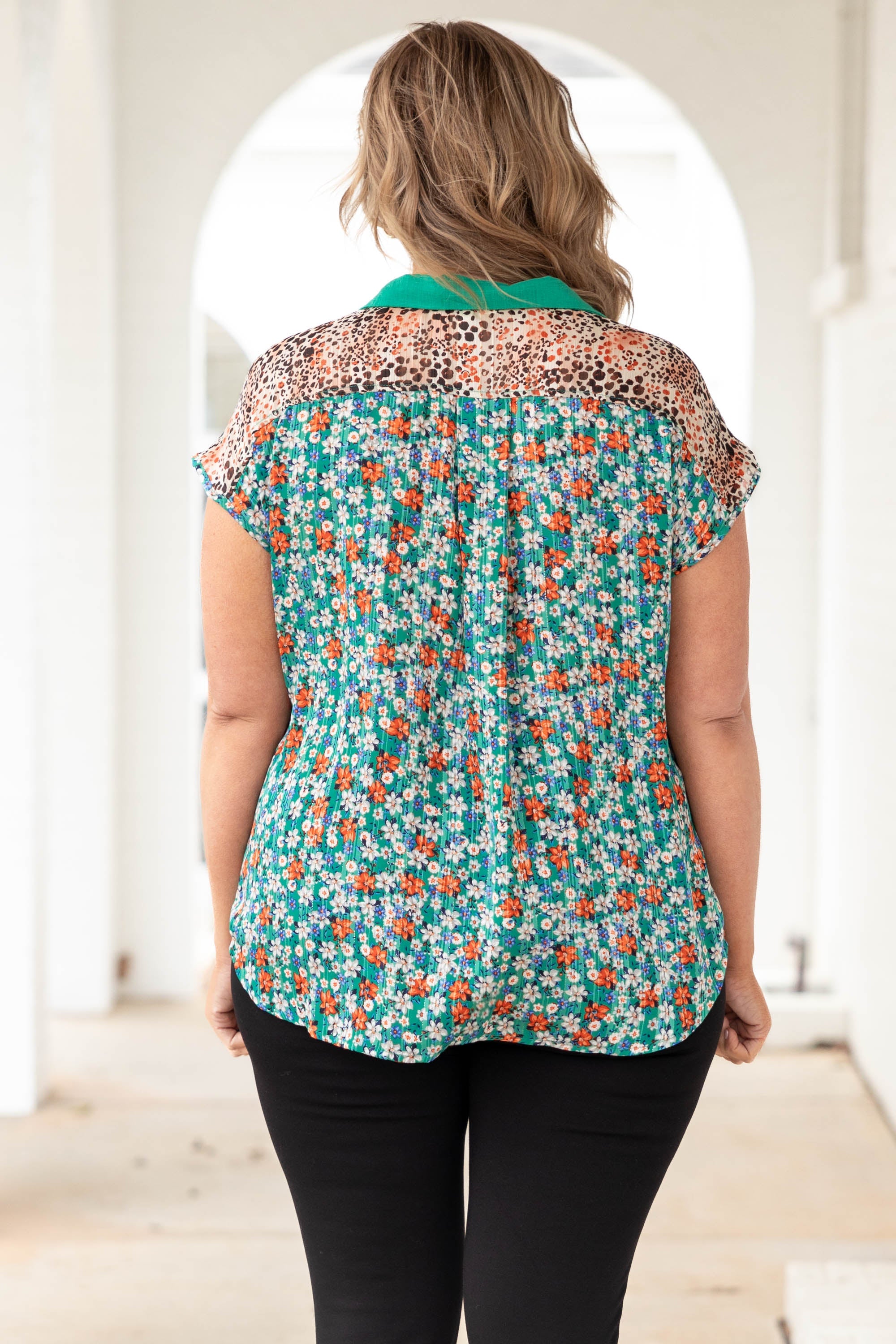 Natural Gem Top, Jade Green